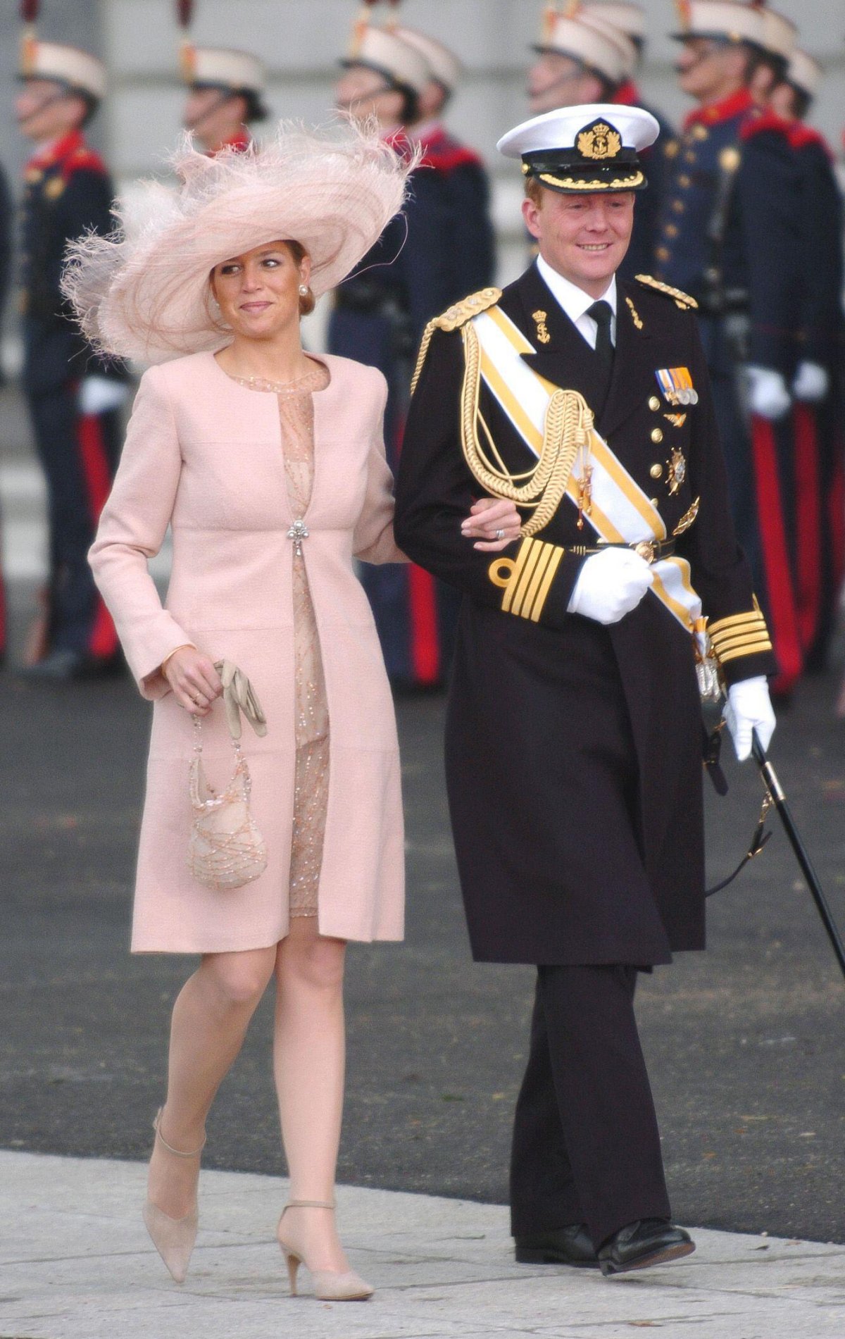 The Prince of Orange and Princess Maxima of the Netherlands attend the wedding of the Prince of Asturias and Letizia Ortiz Rocasolano at the Cathedral of Santa Maria la Real de la Almudena in Madrid in May 22, 2004 (Abaca Press/Alamy)