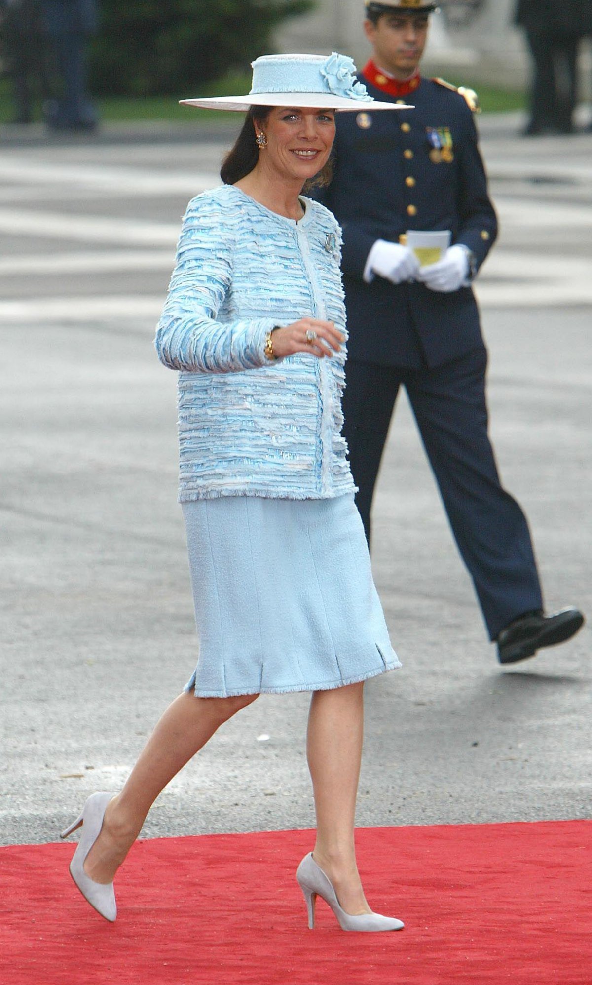 Princess Caroline of Monaco attends the wedding of the Prince of Asturias and Letizia Ortiz Rocasolano at the Cathedral of Santa Maria la Real de la Almudena in Madrid in May 22, 2004 (Abaca Press/Alamy)