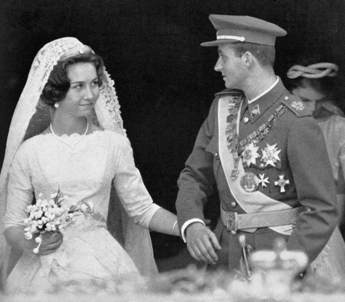 King Juan Carlos and Queen Sofia of Spain are pictured on their wedding day in Athens, May 14, 1962 (Chronicle/Alamy)