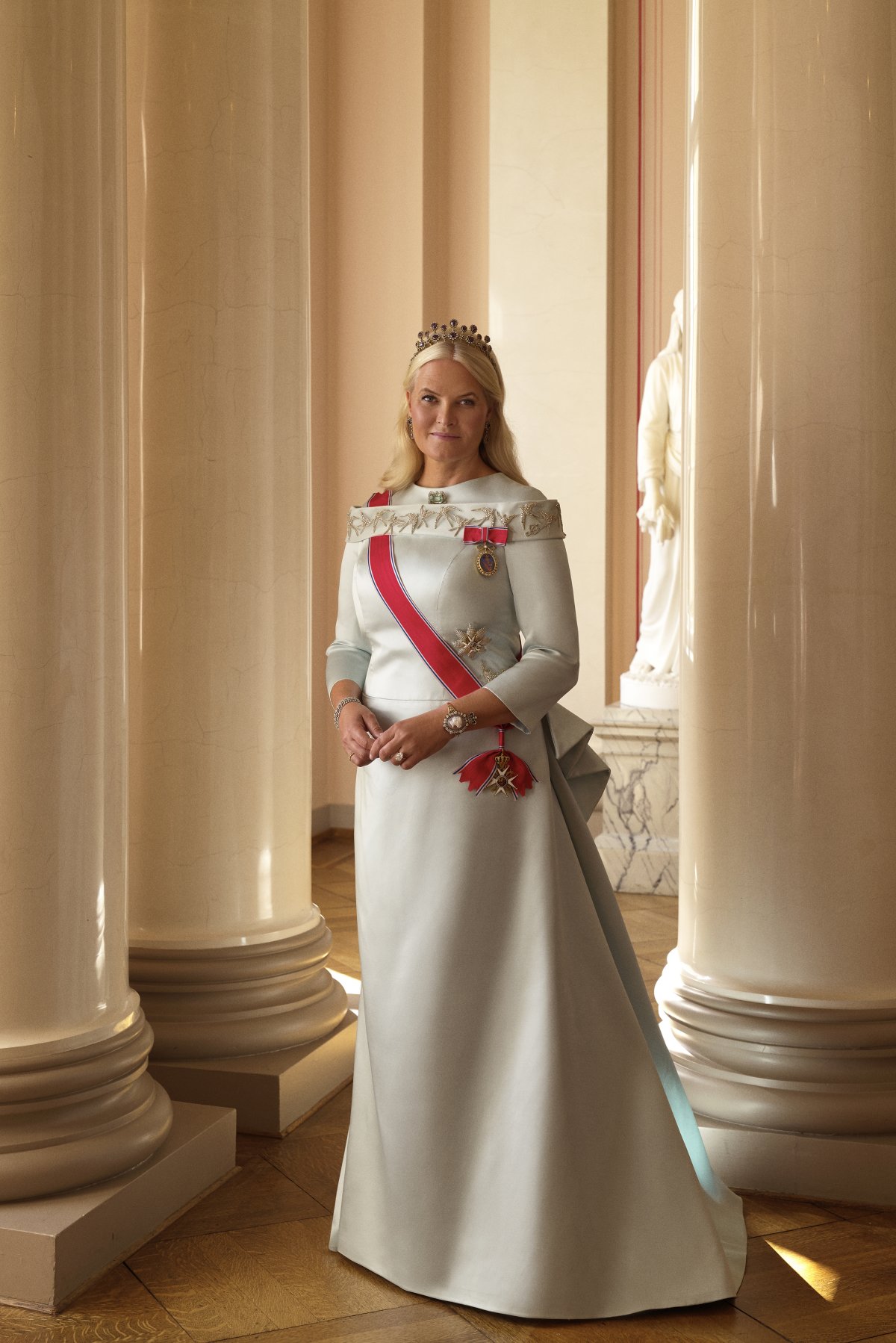 Gala portrait of Crown Princess Mette-Marit of Norway, released on May 24, 2024 (Dusan Reljin/Kongehuset)