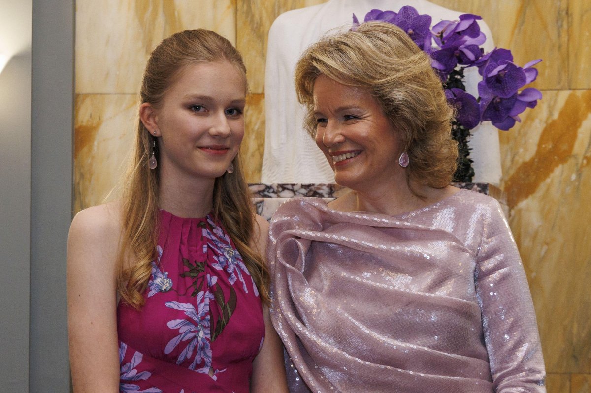 Queen Mathilde of the Belgians and her daughter, Princess Eleonore, attend the finals of the Queen Elisabeth Violin Competition at the Bozar Concert Hall in Brussels on June 1, 2024 (NICOLAS MAETERLINCK/Belga News Agency/Alamy)