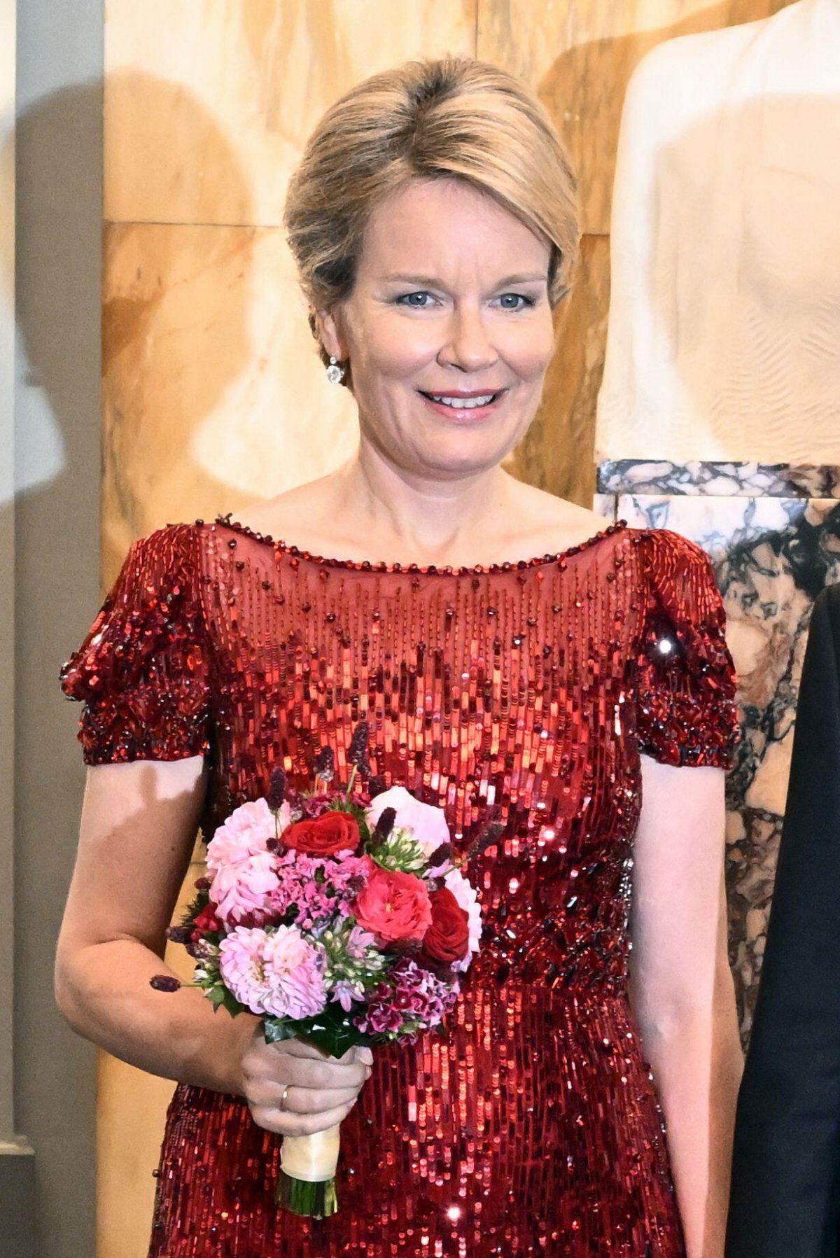 Queen Mathilde of the Belgians attends the finals of the Queen Elisabeth Violin Competition at the Bozar Concert Hall in Brussels on May 27, 2024 (ERIC LALMAND/Belga News Agency/Alamy)