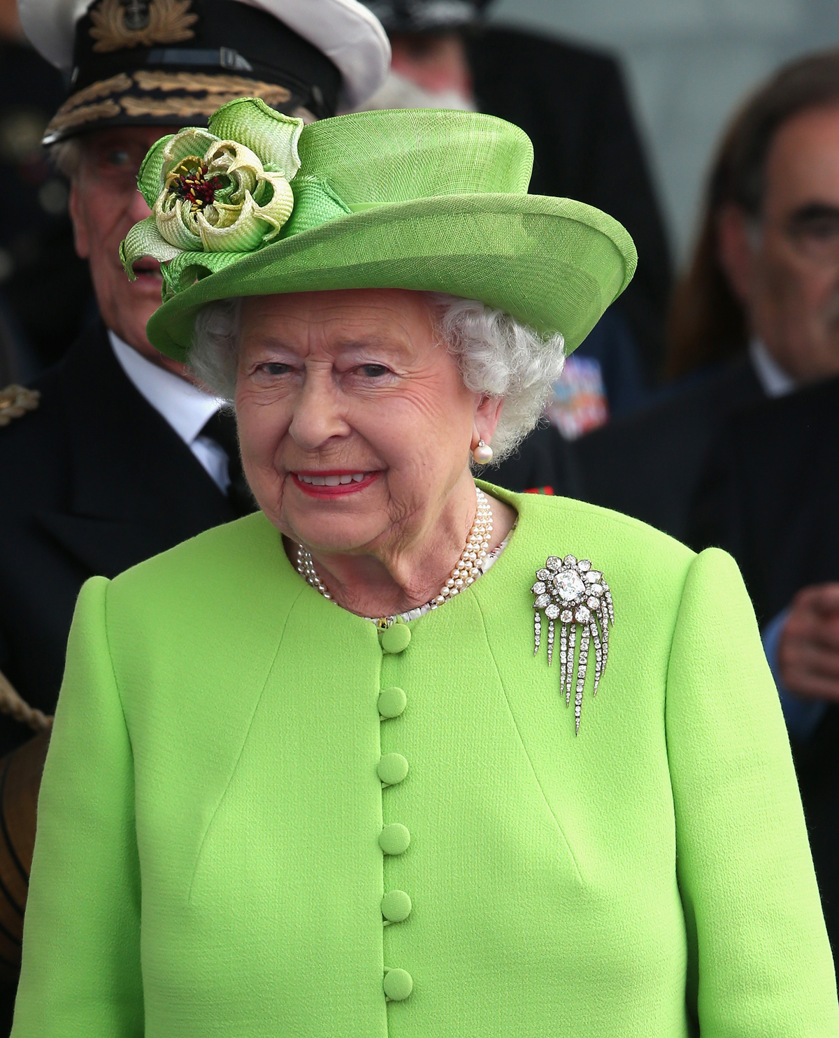 Queen Elizabeth II attends a ceremony of commemoration at Sword Beach in Normandy marking the 70th anniversary of D-Day on June 6, 2014 (Chris Jackson/Getty Images)