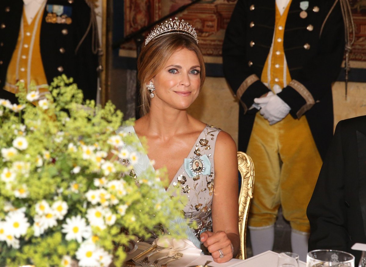 Princess Madeleine of Sweden attends a state banquet at the Royal Palace in Stockholm in honor of the visiting President of South Korea on June 14, 2019 (Soren Andersson/TT News Agency/Alamy)