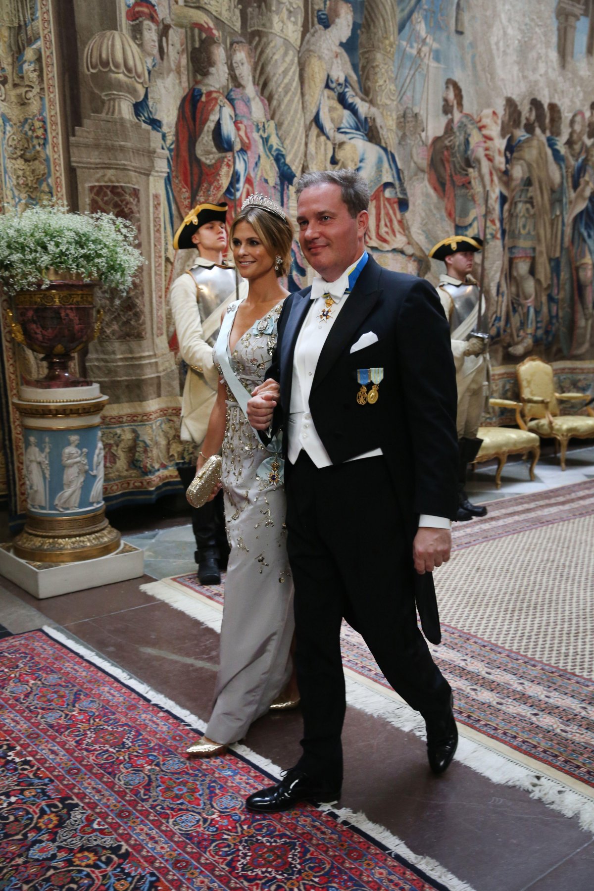 Princess Madeleine of Sweden and Christopher O'Neill attend a state banquet at the Royal Palace in Stockholm in honor of the visiting President of South Korea on June 14, 2019 (Soren Andersson/TT News Agency/Alamy)