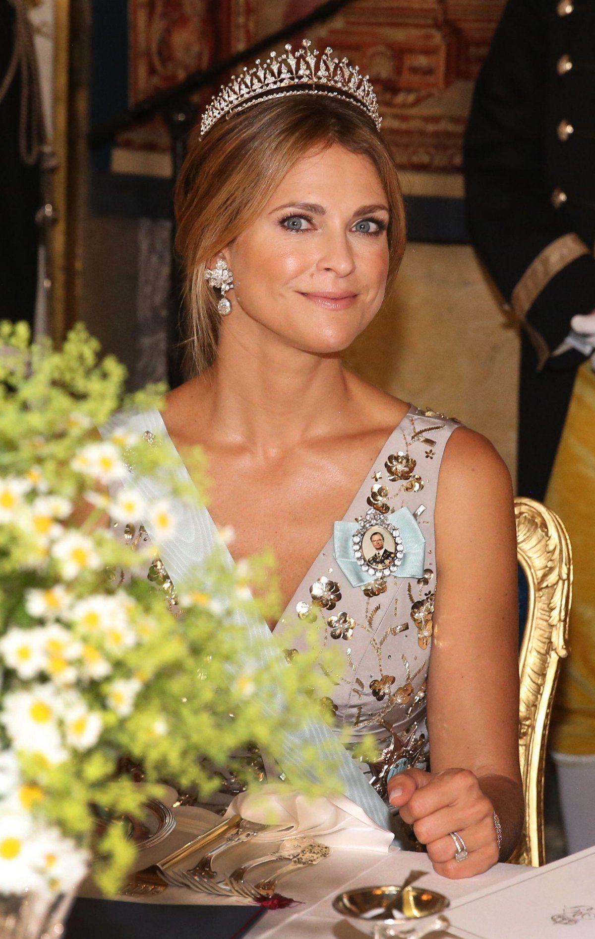 Princess Madeleine of Sweden attends a state banquet at the Royal Palace in Stockholm in honor of the visiting President of South Korea on June 14, 2019 (Soren Andersson/TT News Agency/Alamy)