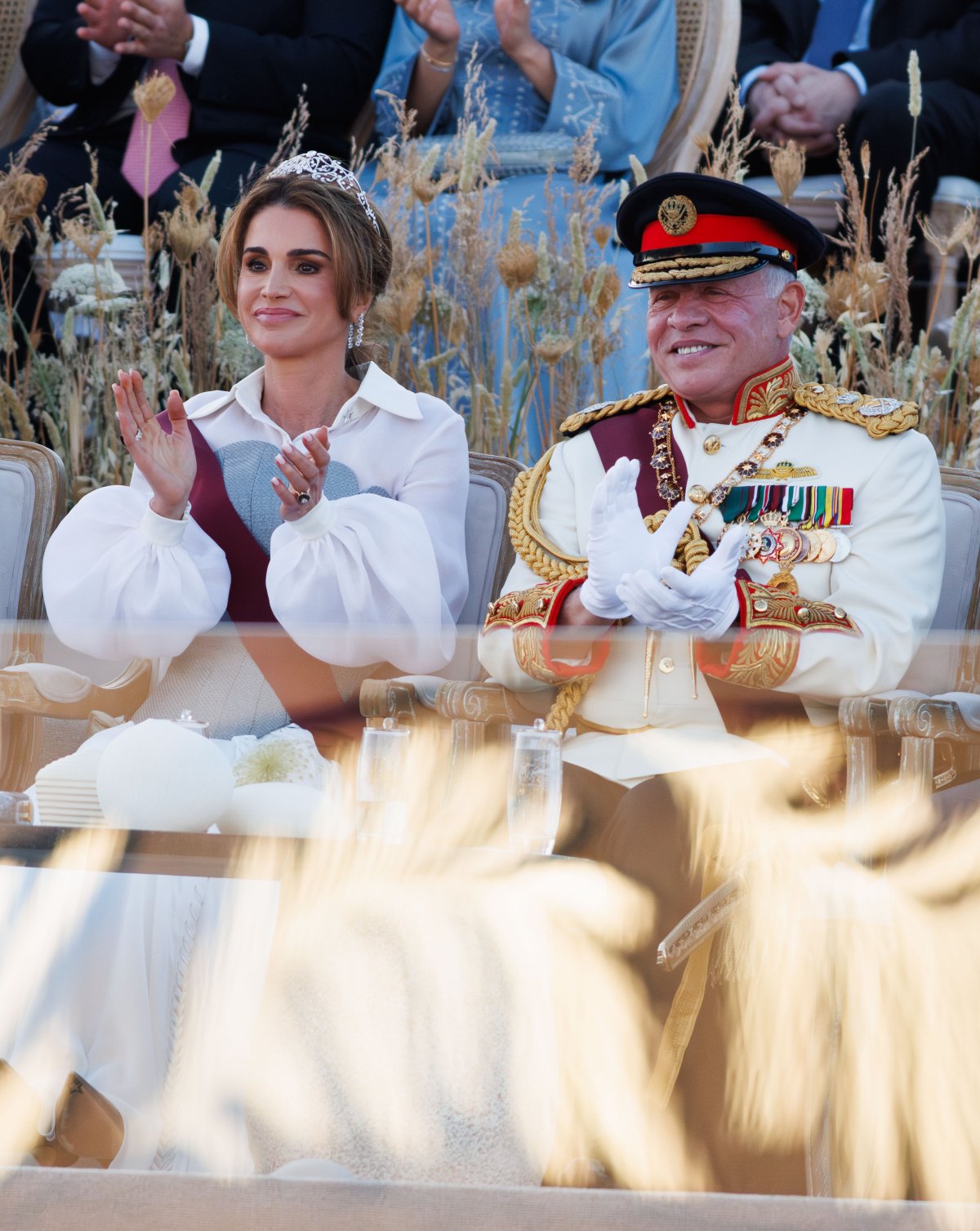 The King and Queen of Jordan attend a national celebration of his Silver Jubilee in Amman on June 9, 2024 (Royal Hashemite Court)