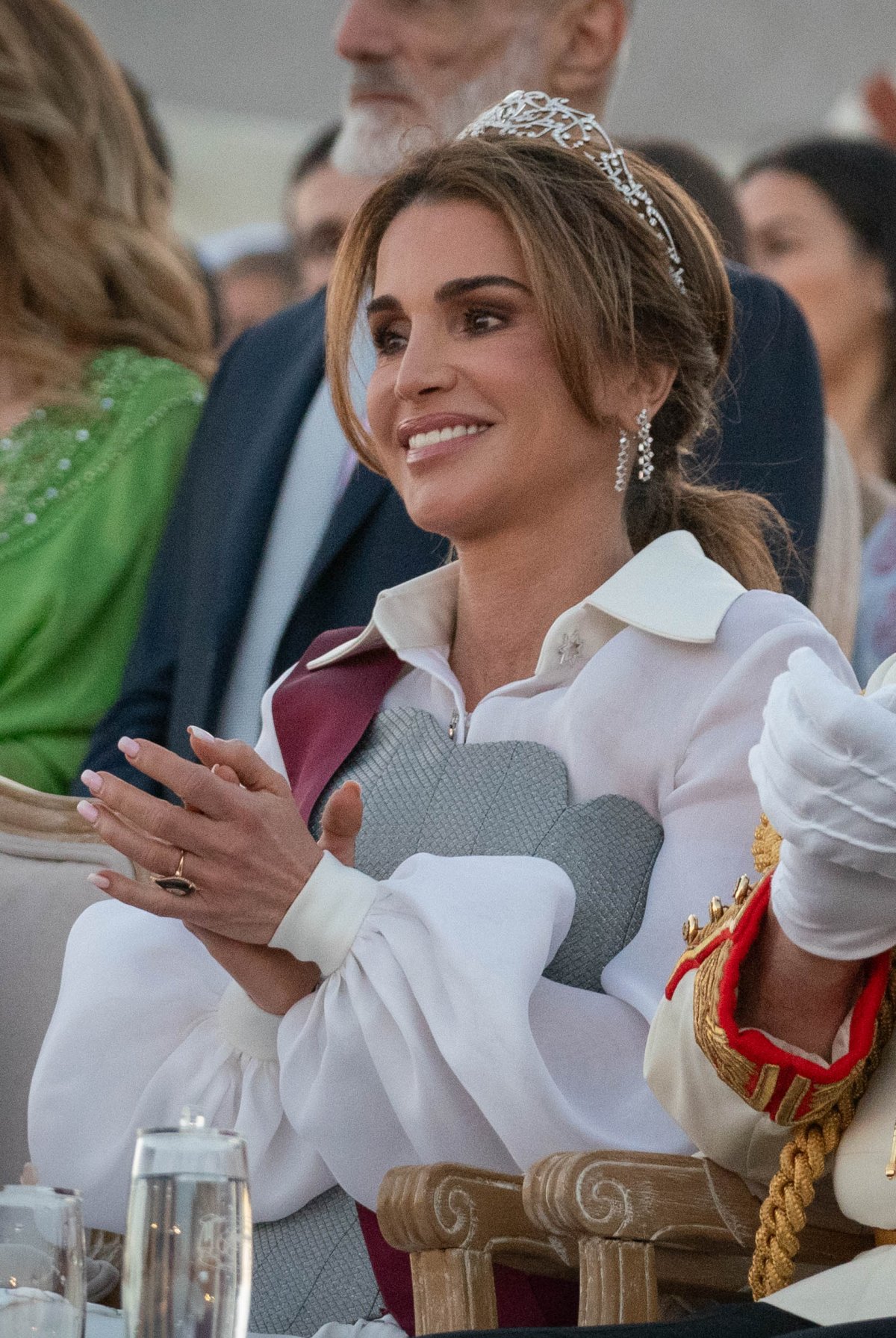 The Queen of Jordan attends a national celebration of the King's Silver Jubilee in Amman on June 9, 2024 (Royal Hashemite Court)