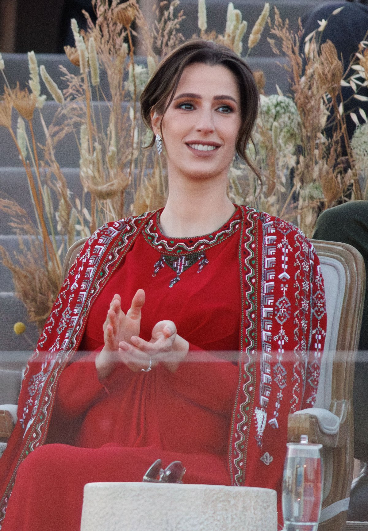 Princess Rajwa of Jordan attends a national celebration of the King's Silver Jubilee in Amman on June 9, 2024 (Royal Hashemite Court)