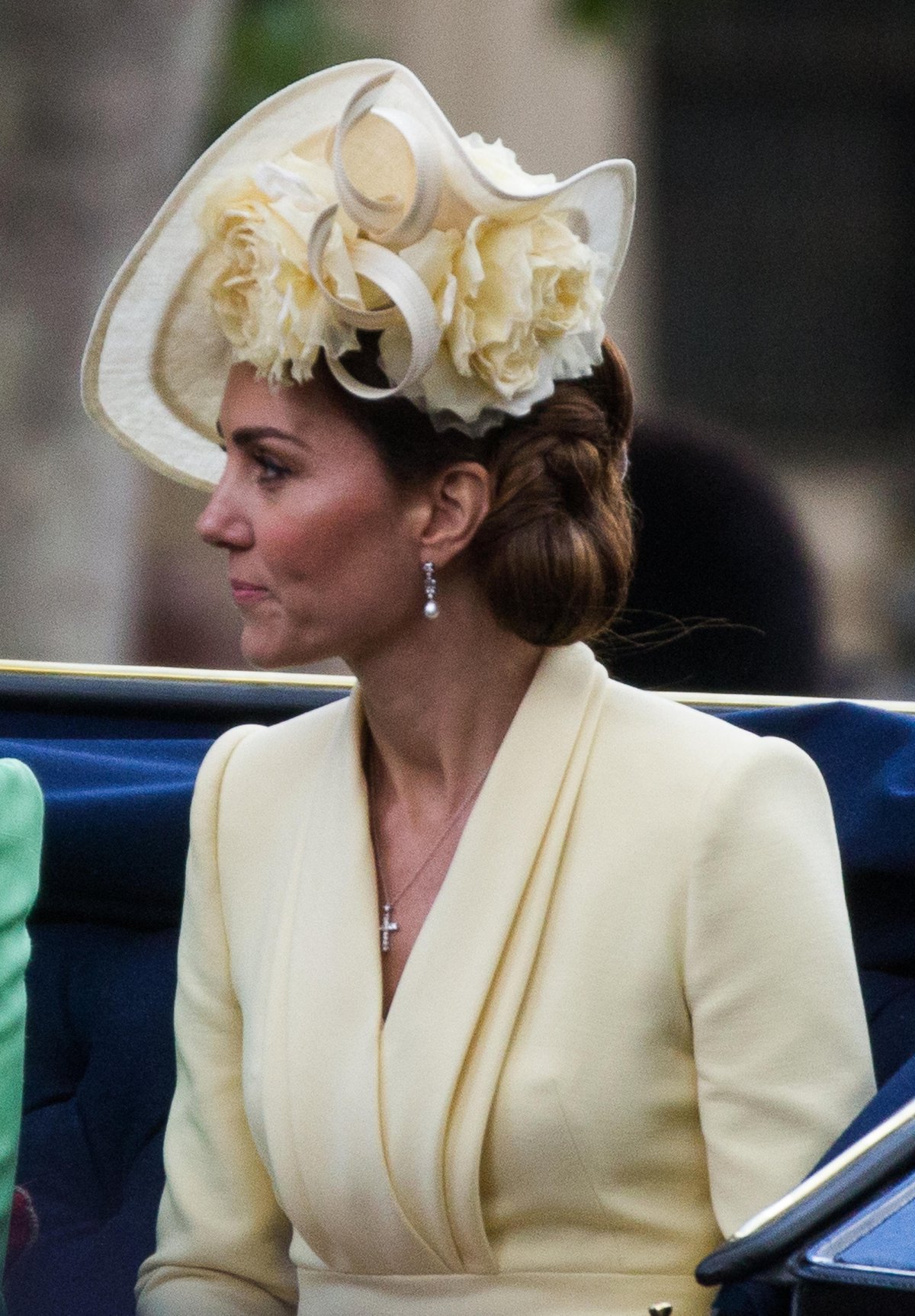 The Duchess of Cambridge rides in a carriage during the Trooping the Colour festivities in London on June 8, 2019 (WENN Rights Ltd/Alamy)