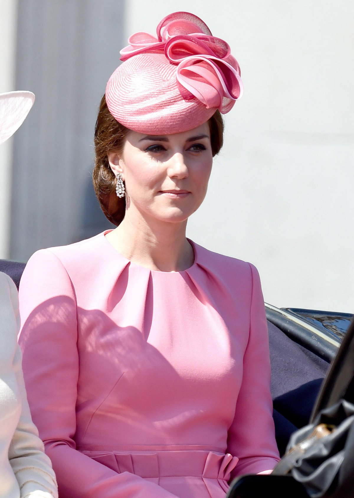 The Duchess of Cambridge rides in a carriage during the Trooping the Colour festivities in London on June 17, 2017 (Mark Blumire/Alpha Press/Alamy)
