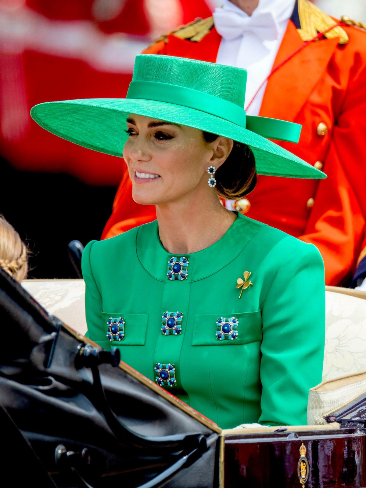 The Princess of Wales rides in a carriage during the Trooping the Colour festivities in London on June 17, 2023 (Albert Nieboer/DPA Picture Alliance/Alamy)
