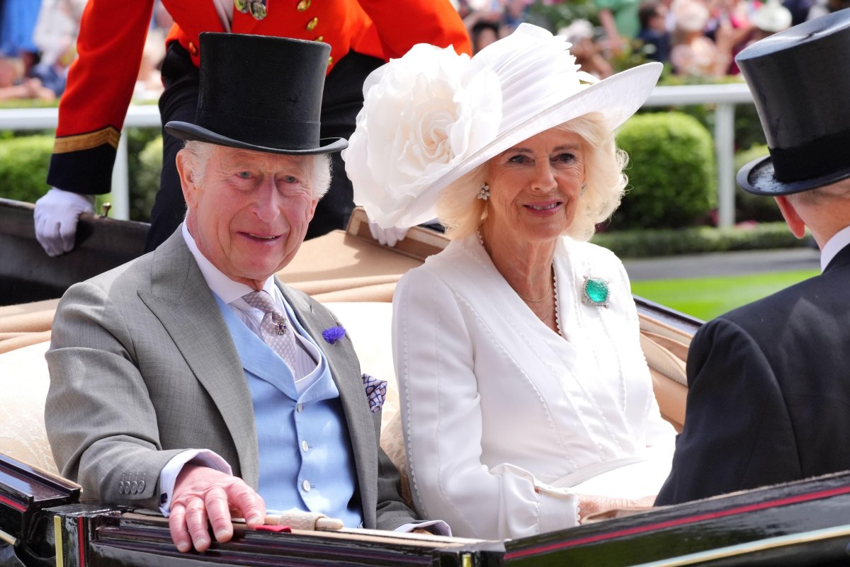 King Charles III and Queen Camilla attend day three of Royal Ascot on June 20, 2024 (Jonathan Brady/PA Images/Alamy)