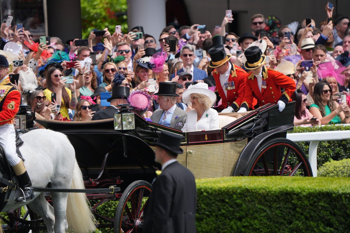 King Charles III and Queen Camilla attend day three of Royal Ascot on June 20, 2024 (Yui Mok/PA Images/Alamy)