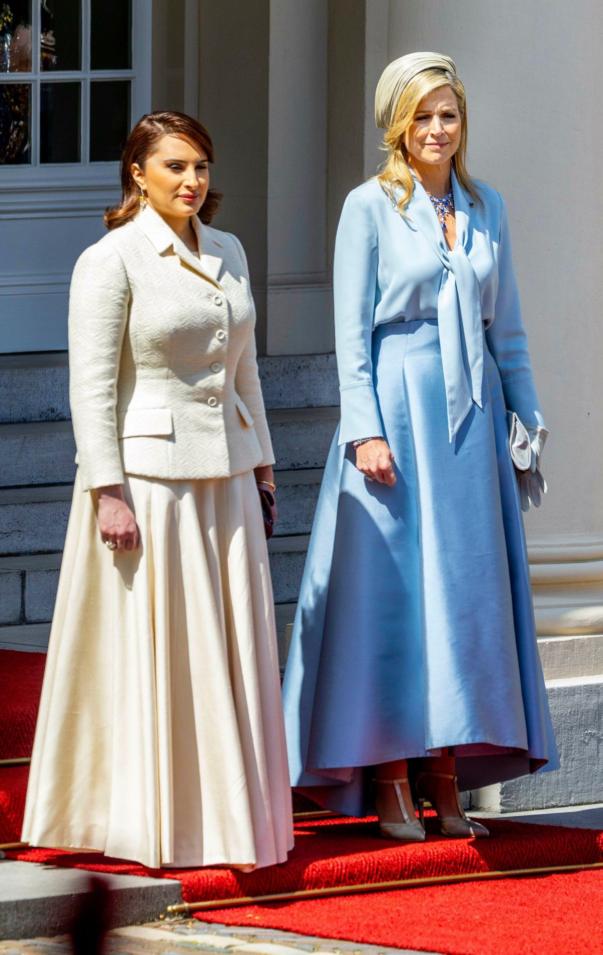 The Queen of the Netherlands and Sheikha Jawaher bint Hamad Al Thani are pictured at the Noordeinde Palace in The Hague on June 24, 2024 (DPA Picture Alliance/Alamy)