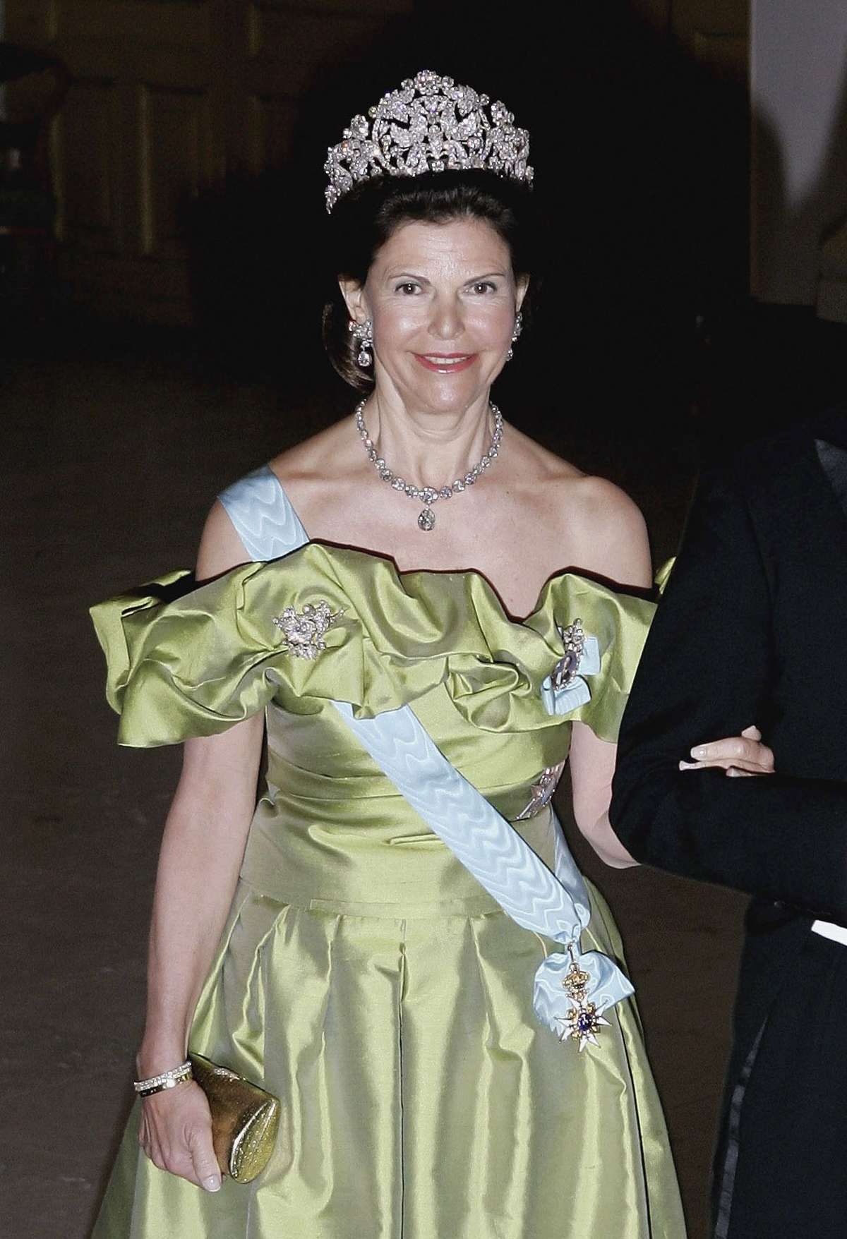 Queen Silvia of Sweden attends a banquet celebrating King Carl XVI Gustaf's 60th birthday at the Royal Palace in Stockholm on April 30, 2006 (Chris Jackson/Getty Images)