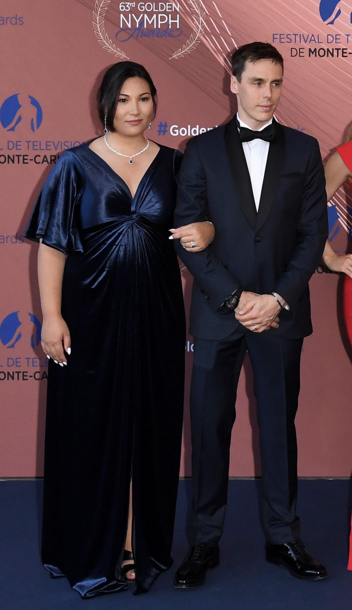 Marie and Louis Ducruet attend the Golden Nymph Awards at the 63rd annual Monte-Carlo International Television Festival on June 18, 2024 (Independent Photo Agency/Alamy)