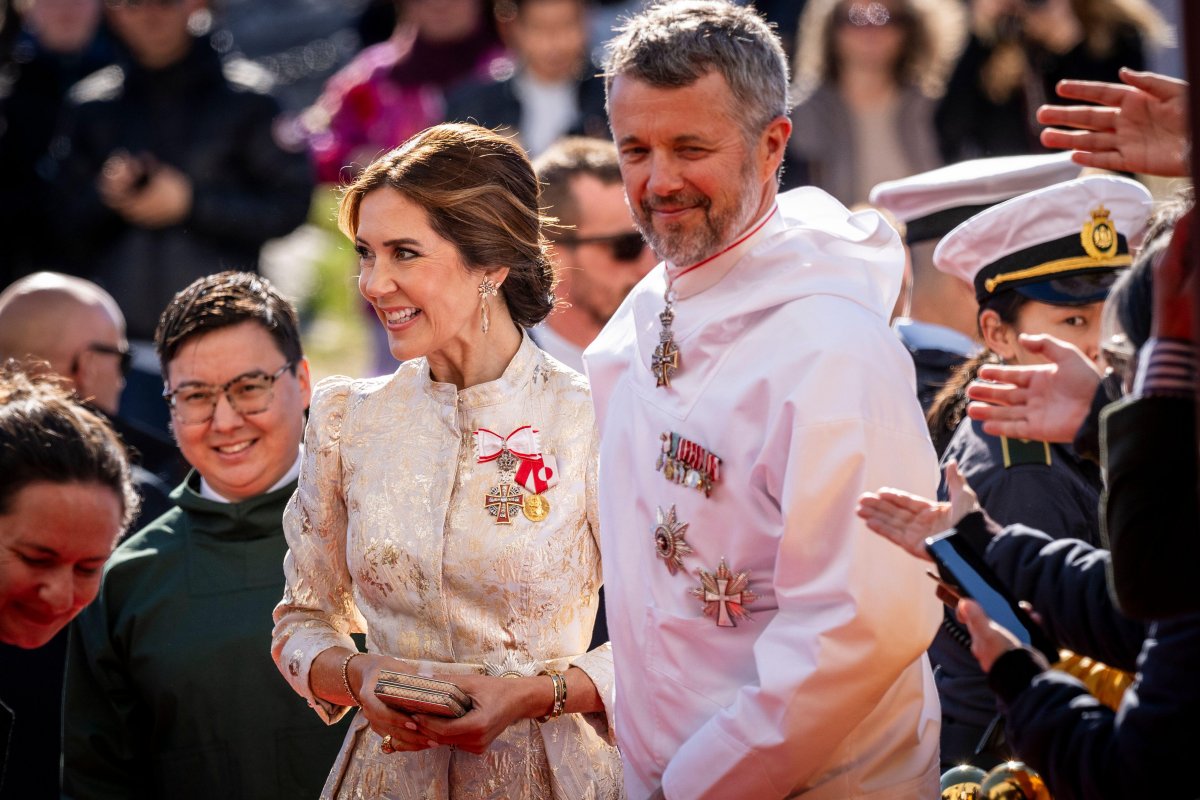 The King and Queen of Denmark attend an official dinner at the Katuaq cultural house in Nuuk, Greenland, on July 4, 2024 (Ida Marie Odgaard/Ritzau Scanpix/Alamy)
