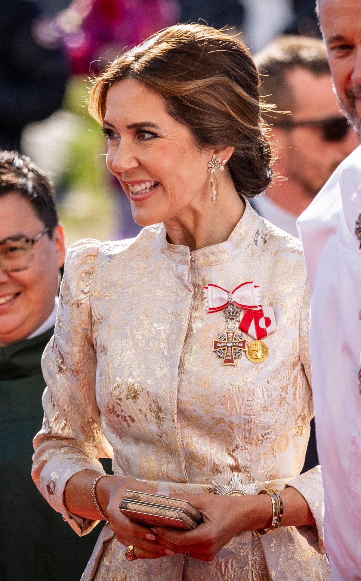 The Queen of Denmark attends an official dinner at the Katuaq cultural house in Nuuk, Greenland, on July 4, 2024 (Ida Marie Odgaard/Ritzau Scanpix/Alamy)
