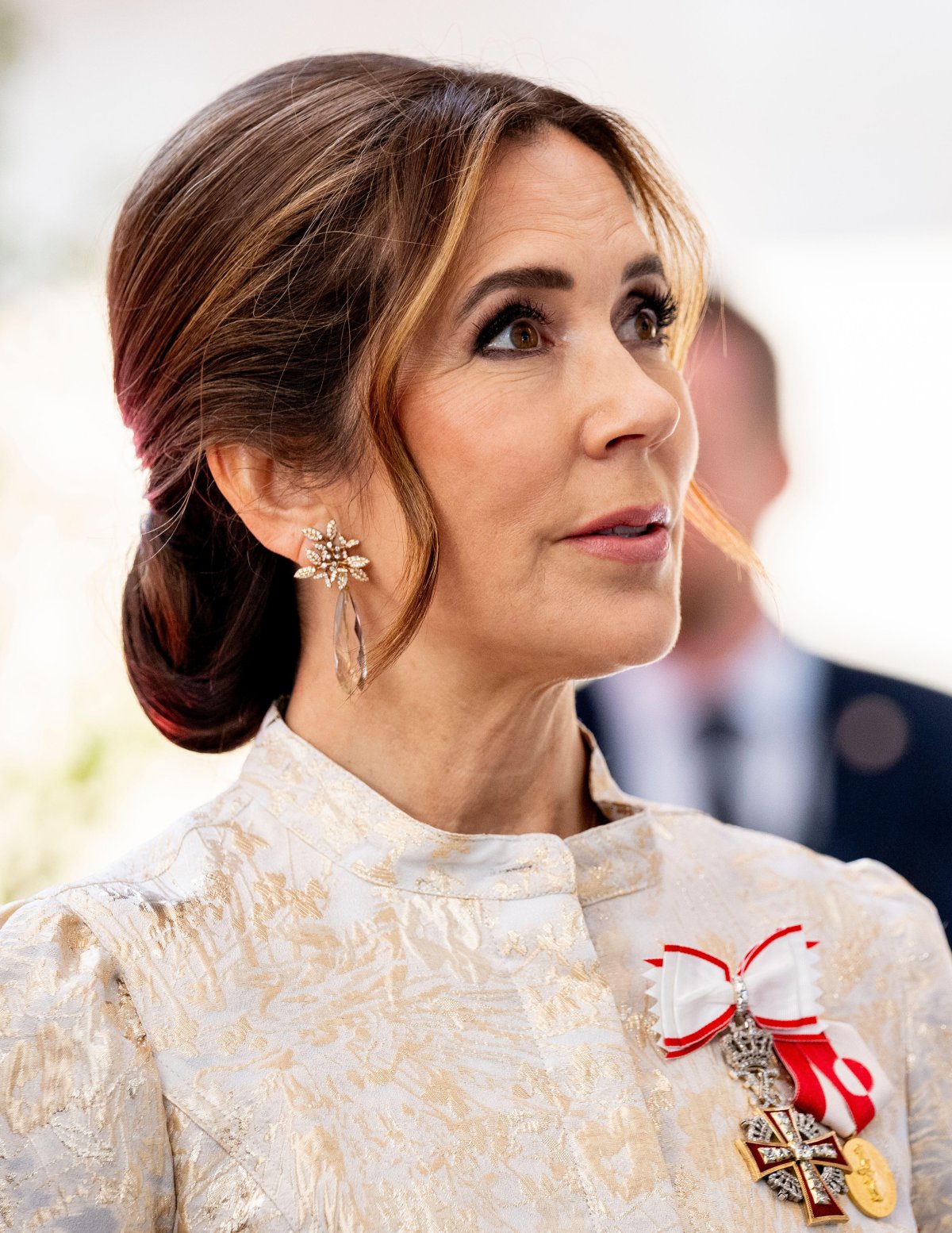 The Queen of Denmark attends an official dinner at the Katuaq cultural house in Nuuk, Greenland, on July 4, 2024 (Ida Marie Odgaard/Ritzau Scanpix/Alamy)