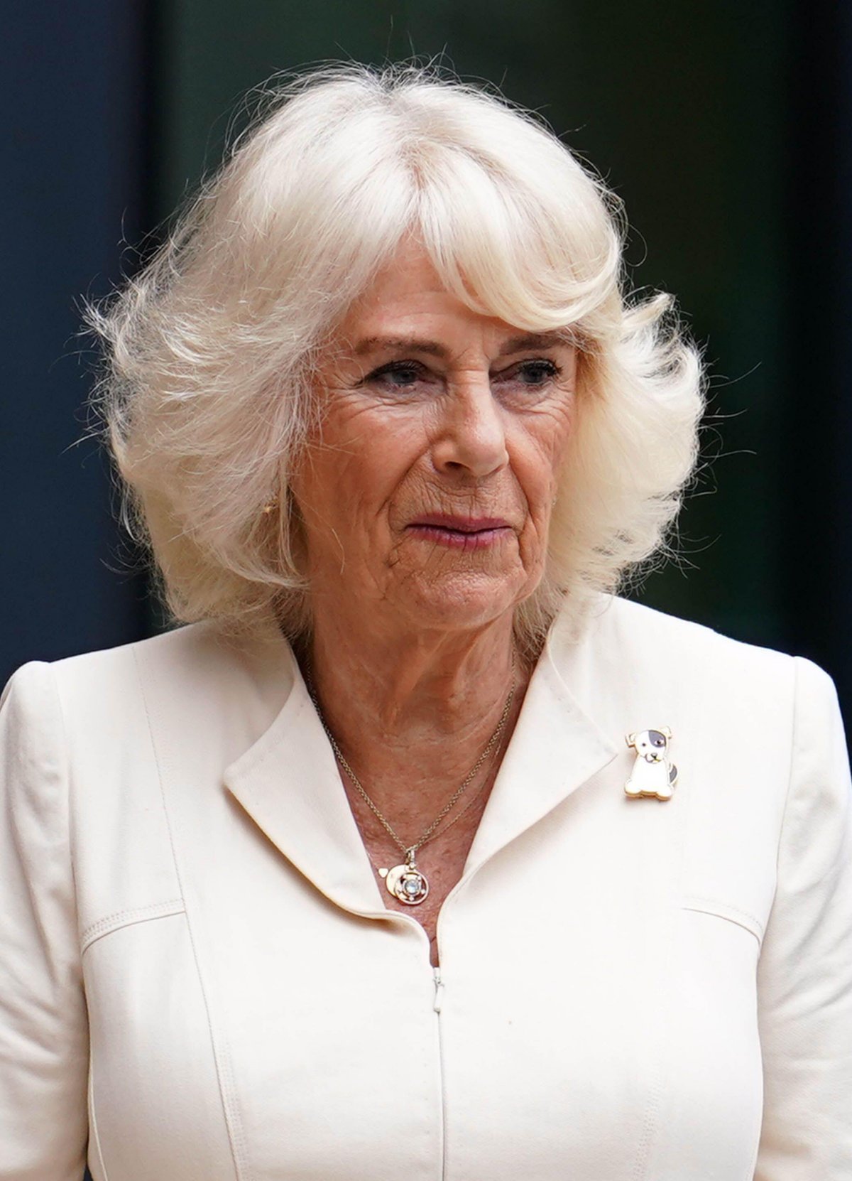 Queen Camilla arrives at the All England Lawn Tennis and Croquet Club on July 10, 2024 (Jordan Pettitt/PA Images/Alamy)