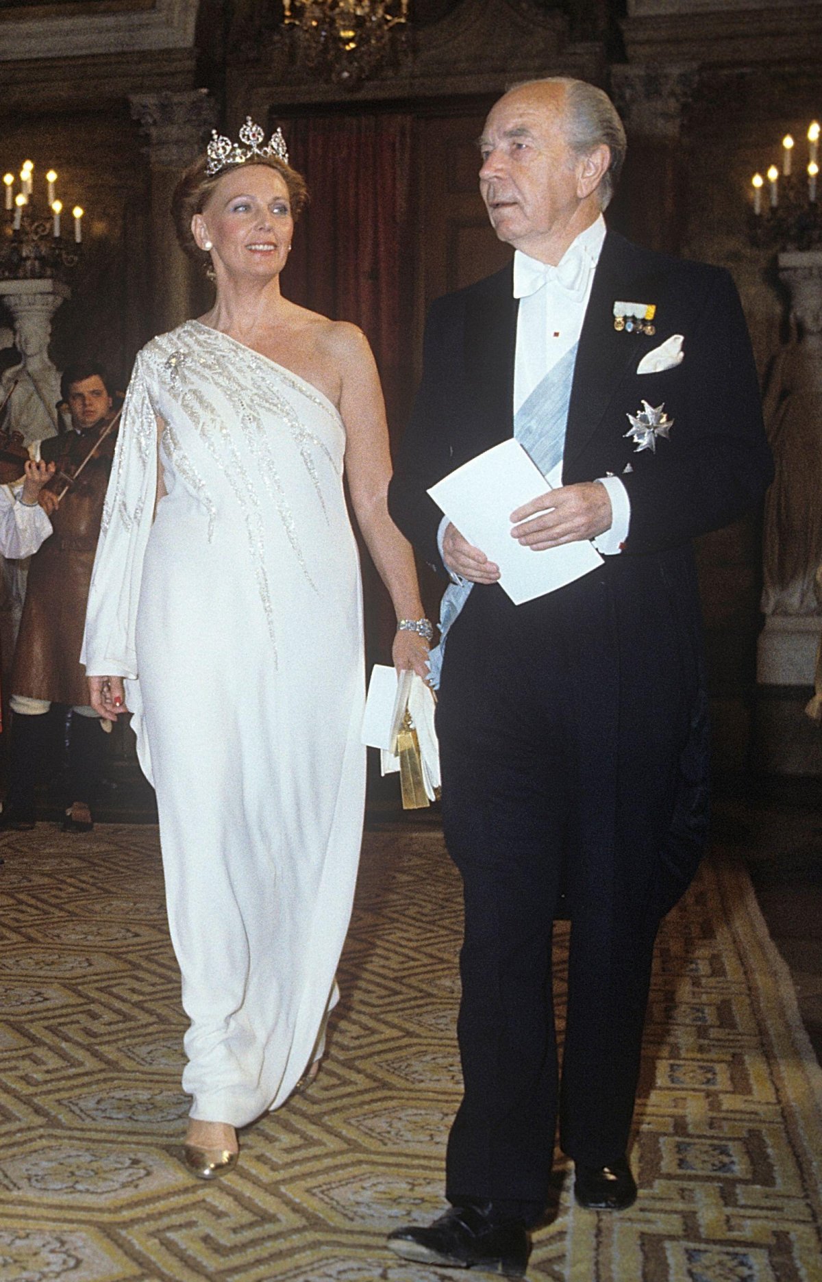 Sigvard and Marianne Bernadotte attend a gala at the Royal Palace in Stockholm, 1980 (Classic Picture Library/Alamy)