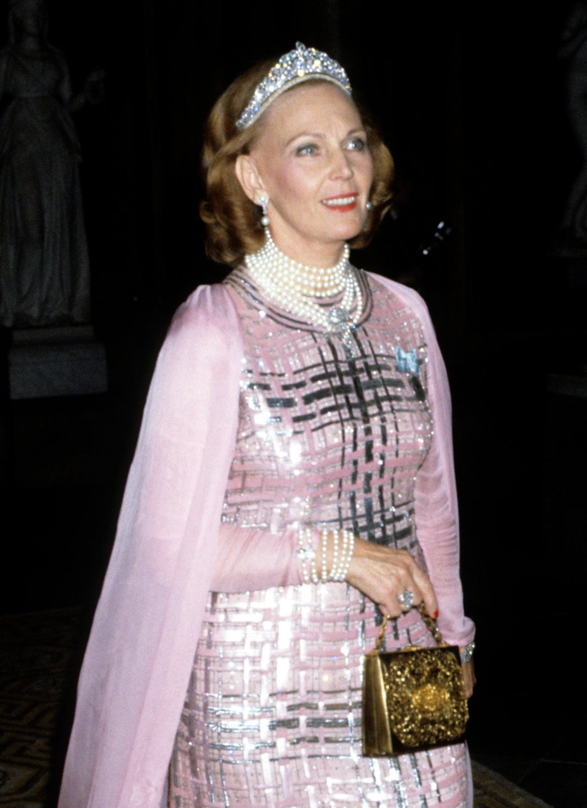 Countess Marianne Bernadotte attends a gala in Stockholm, 1985 (Roger Tillberg/Alamy)