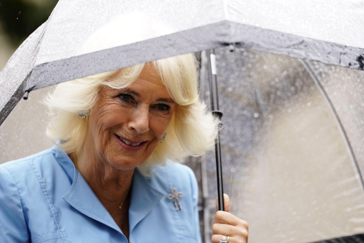 Queen Camilla visits St Helier in Jersey on July 15, 2024 (Andrew Matthews/PA Images/Alamy)