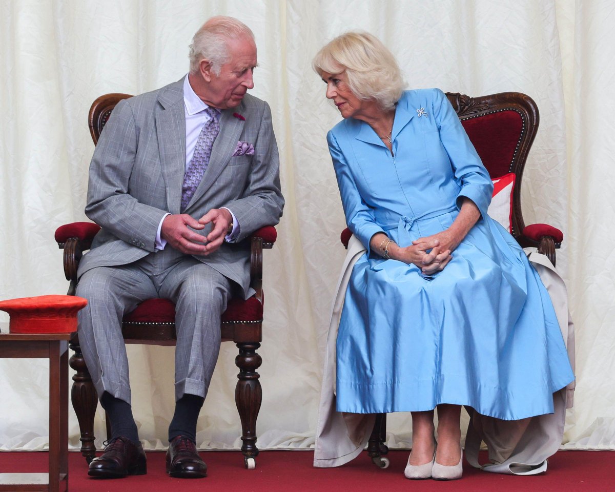 King Charles III and Queen Camilla visit St Helier in Jersey on July 15, 2024 (Parsons Media/Alamy)