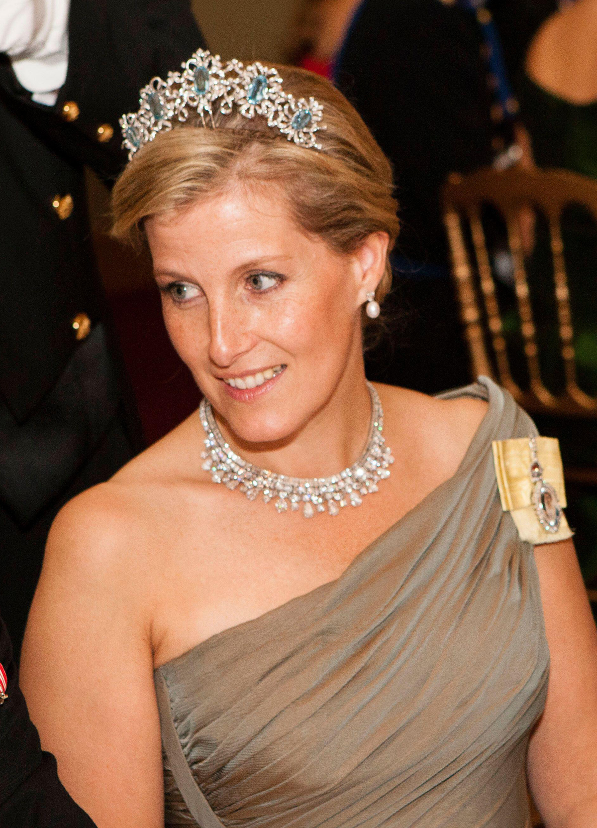 The Countess of Wessex is pictured during a gala dinner on the night before the wedding of the Hereditary Grand Duke of Luxembourg, October 19, 2012 (Christian Aschman/Grand Ducal Court/Abaca Press/Alamy)