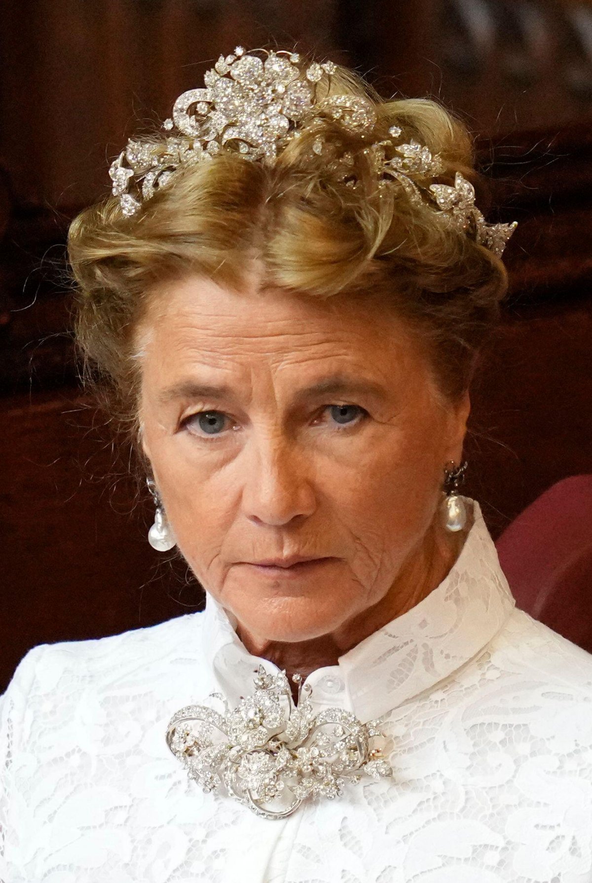 The Duchess of Wellington attends the State Opening of Parliament in London on July 17, 2024 (Kirsty Wigglesworth/PA Images/Alamy)