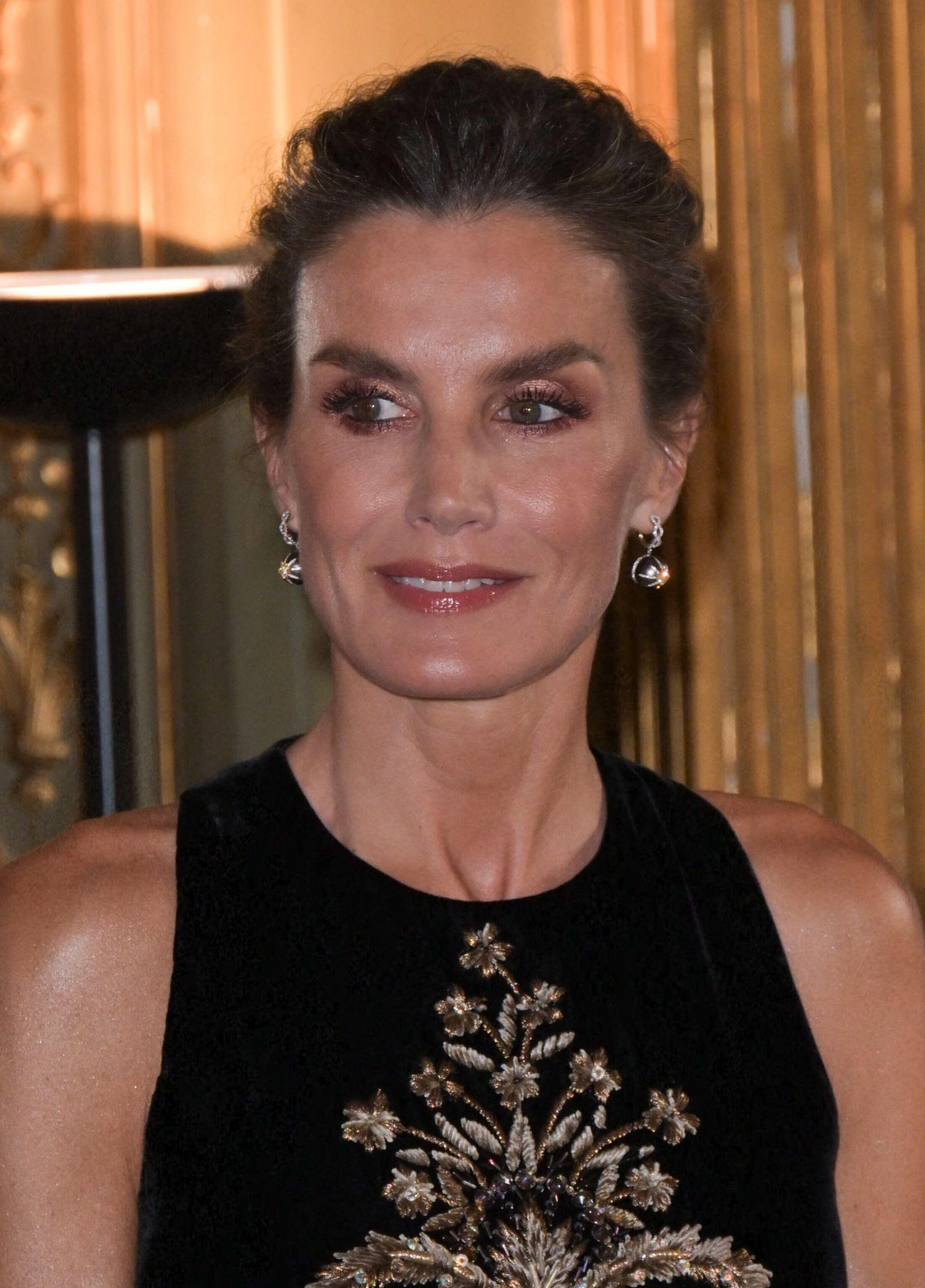 The Queen of Spain attends a reception in honor of the Spanish Olympic team at the Spanish Embassy in Paris on July 25, 2024 (Ammar Abd Rabbo/Abaca Press/Alamy)