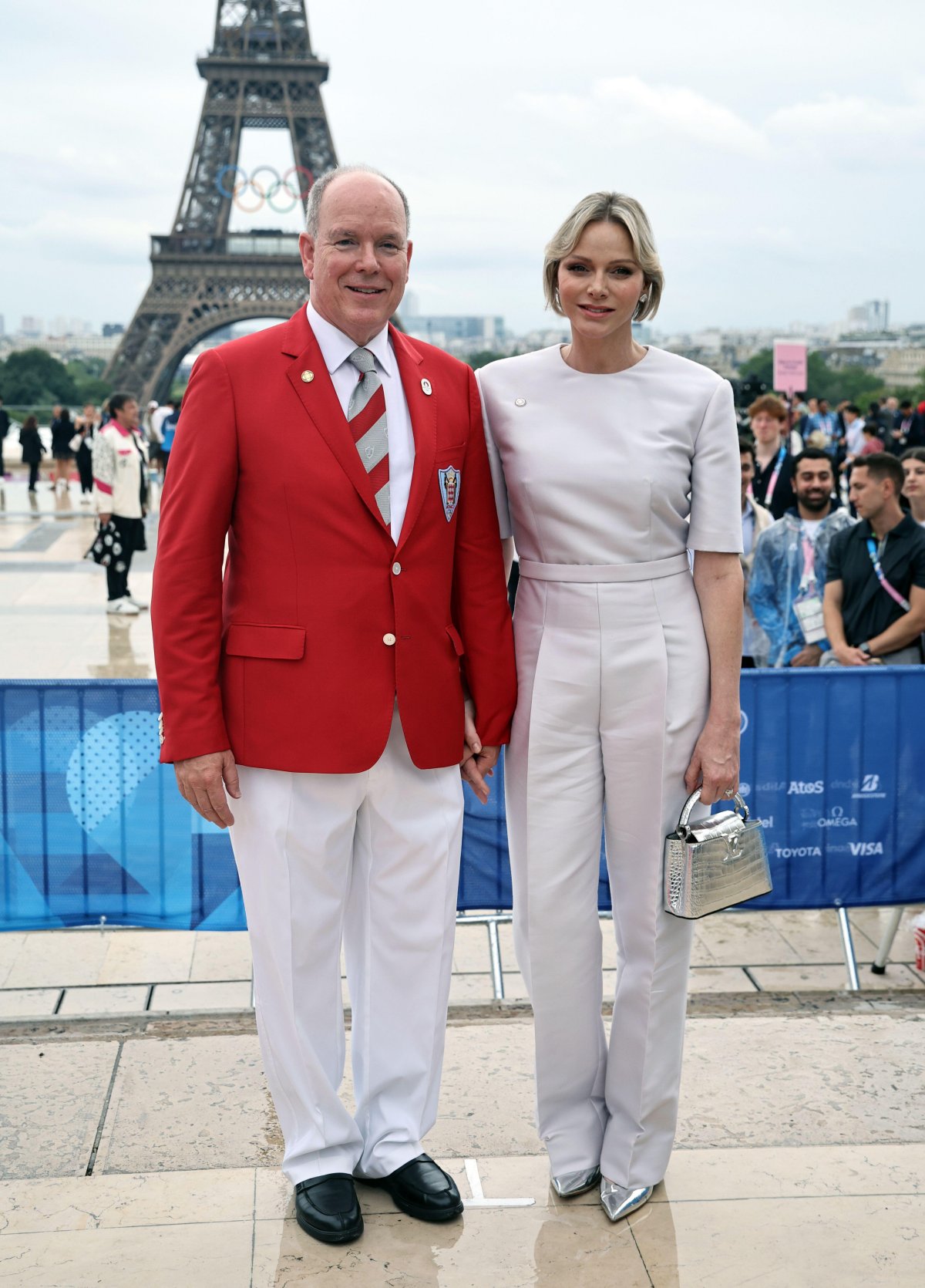 The Prince and Princess of Monaco attend the opening ceremony of the Summer Olympic Games in Paris on July 26, 2024 (Christophe Petit Tesson/PA Images/Alamy)