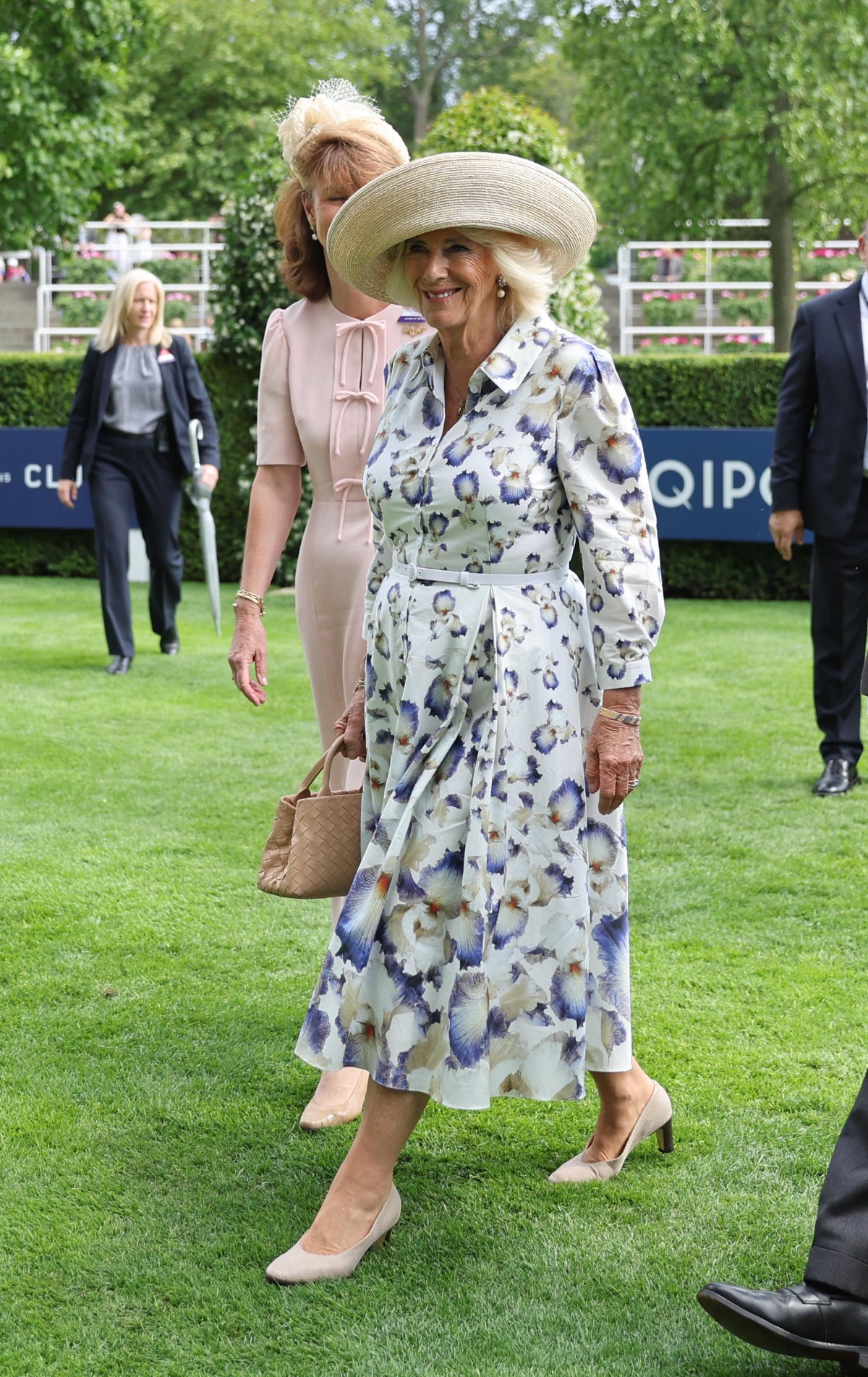 Queen Camilla attends King George Day at Ascot Racecourse on July 27, 2024 (Steven Paston/PA Images/Alamy)
