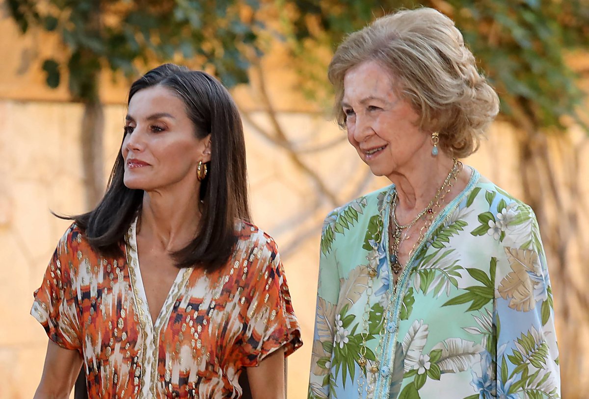 Queen Letizia and Queen Sofia of Spain attend a reception at Marivent Palace in Palma de Mallorca on July 29, 2024 (CORDON PRESS/Alamy)