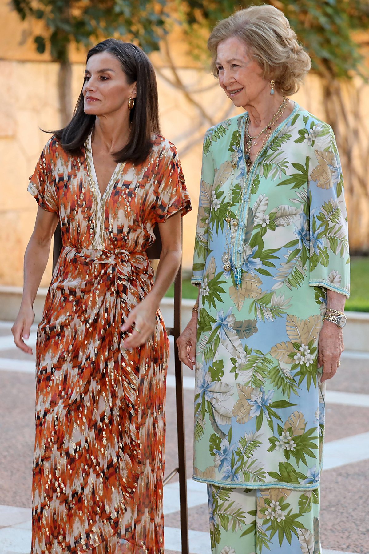 Queen Letizia and Queen Sofia of Spain attend a reception at Marivent Palace in Palma de Mallorca on July 29, 2024 (CORDON PRESS/Alamy)