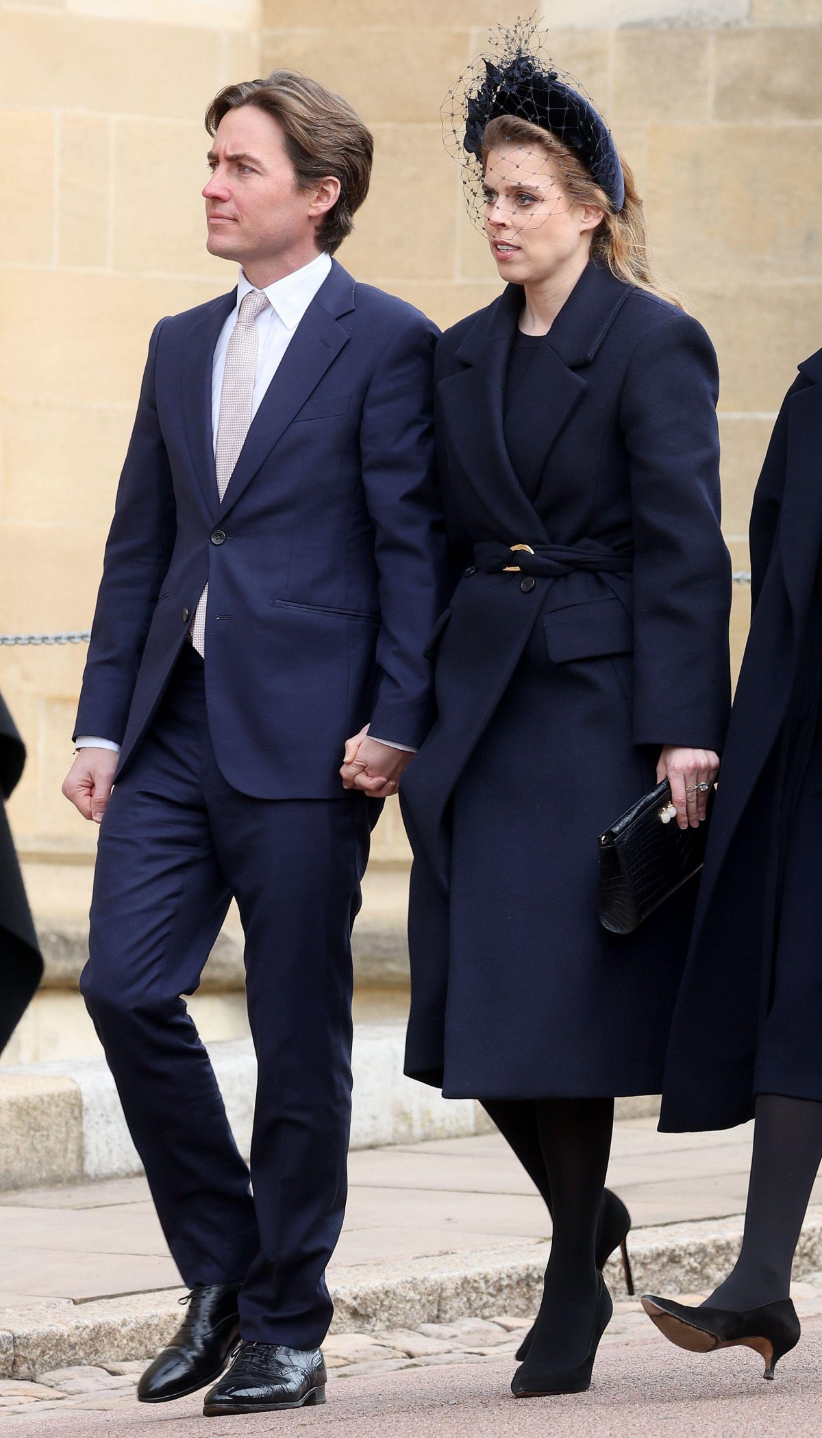 Princess Beatrice of York and Edoardo Mapelli Mozzi attend a service of thanksgiving for the life of the late King Constantine II of Greece at St. George's Chapel, Windsor on February 27, 2024 (Chris Jackson/PA Images/Alamy)