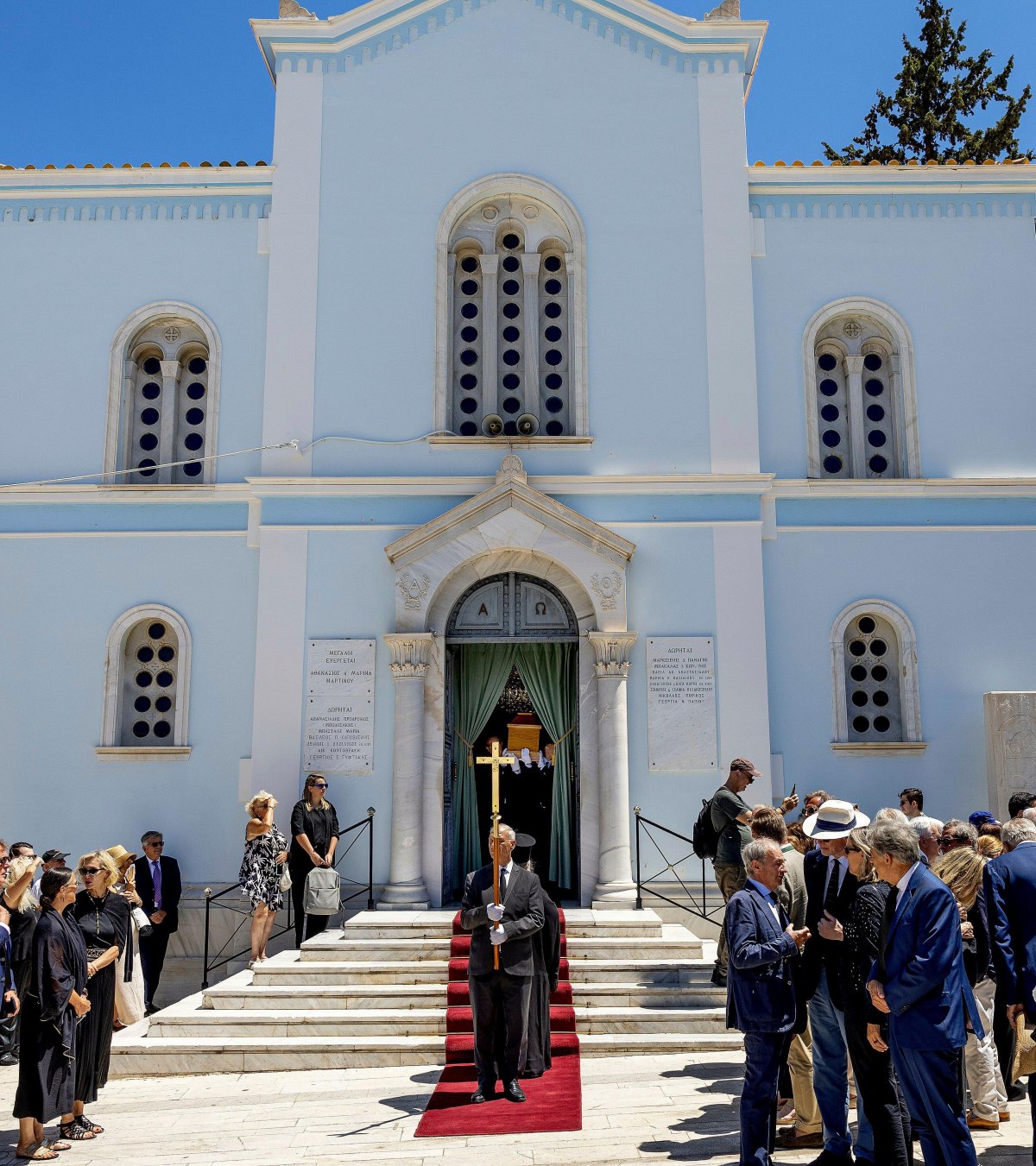 The funeral of Prince Michael of Greece and Denmark takes place at the Church of Saint Theodore on the grounds of the First Cemetery of Athens on August 1, 2024 (Albert Nieboer/DPA Picture Alliance/Alamy)