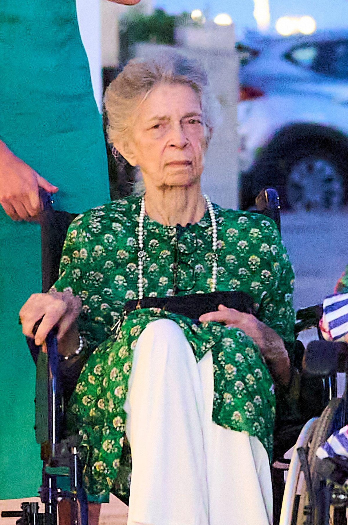 Princess Irene of Greece and Denmark arrives at a restaurant in Palma de Mallorca for a family dinner on August 4, 2024 (Jack Abuin/Zuma Press/Alamy)