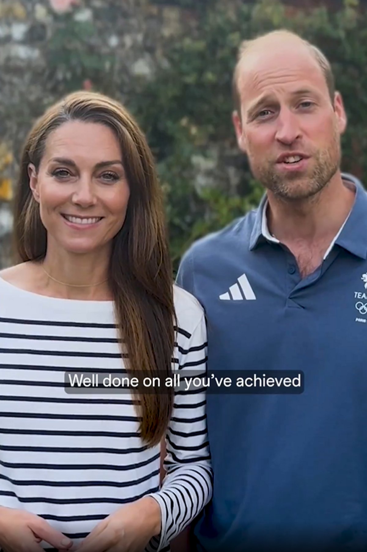 The Prince and Princess of Wales share a message congratulating Team GB on social media at the close of the Olympic Games in Paris, August 2024 (Kensington Palace)