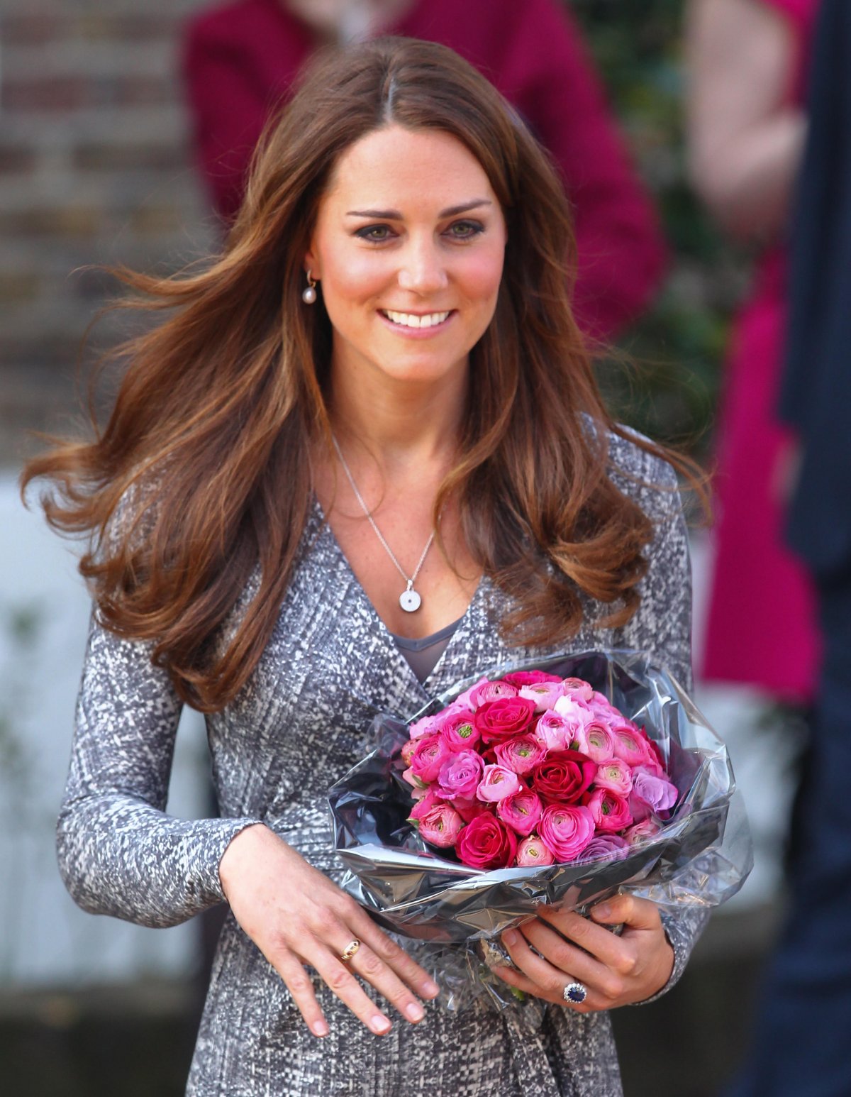 The Duchess of Cambridge departs after a visit to Hope House in London on February 19, 2013 (WENN/Alamy)