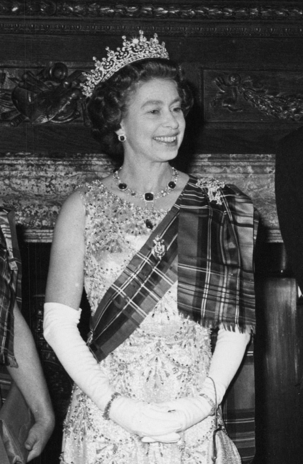 Queen Elizabeth II attends the Royal Company of Archers Ball in Edinburgh on October 19, 1976 (PA Images/Alamy)