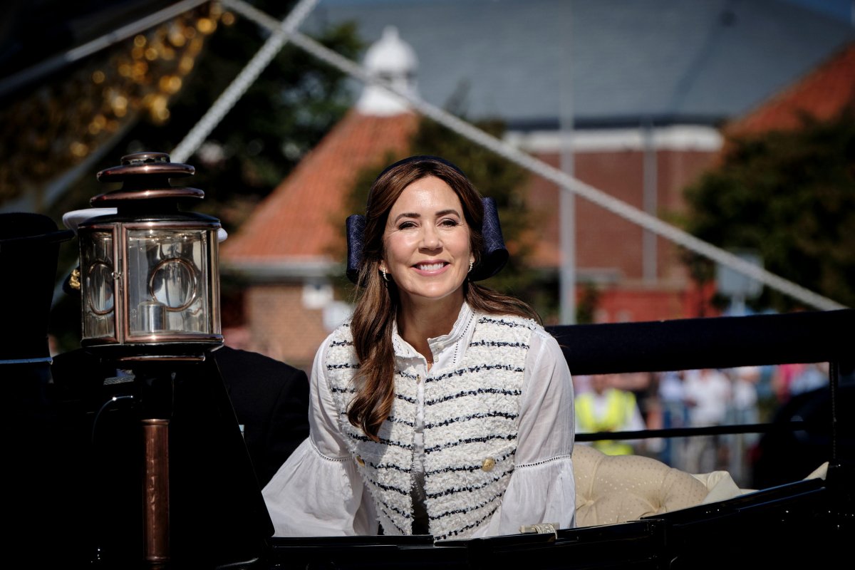 The Queen of Denmark visits Bornholm aboard the Royal Yacht Dannebrog on August 19, 2024 (Pelle Rink/Ritzau/Alamy)