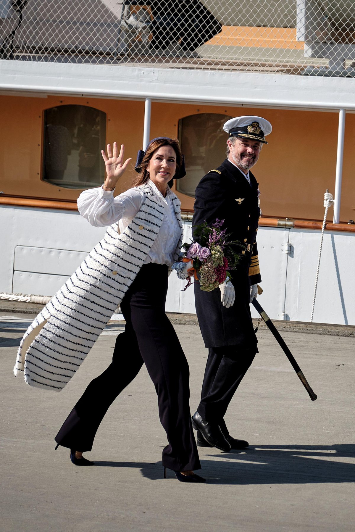 The King and Queen of Denmark visit Bornholm aboard the Royal Yacht Dannebrog on August 19, 2024 (Pelle Rink/Ritzau/Alamy)