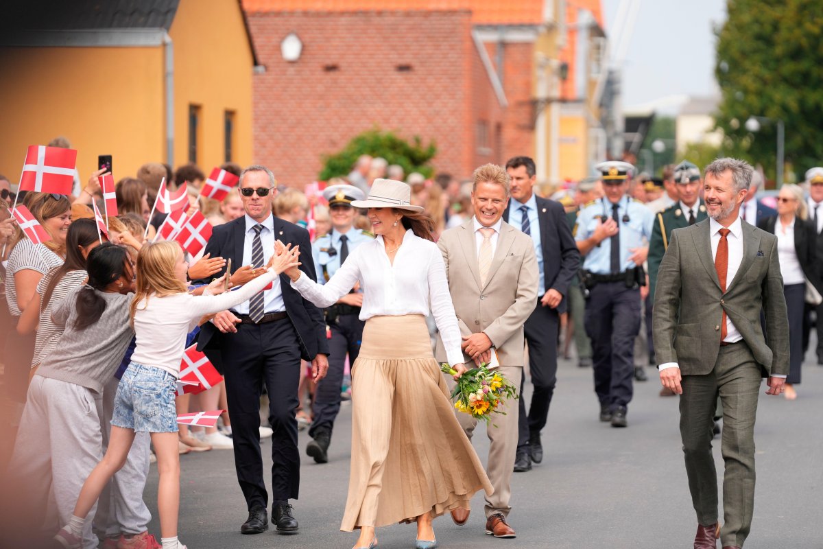 The King and Queen of Denmark visit Aero aboard the Royal Yacht Dannebrog on August 20, 2024 (Claus Fisker/Ritzau/Alamy)