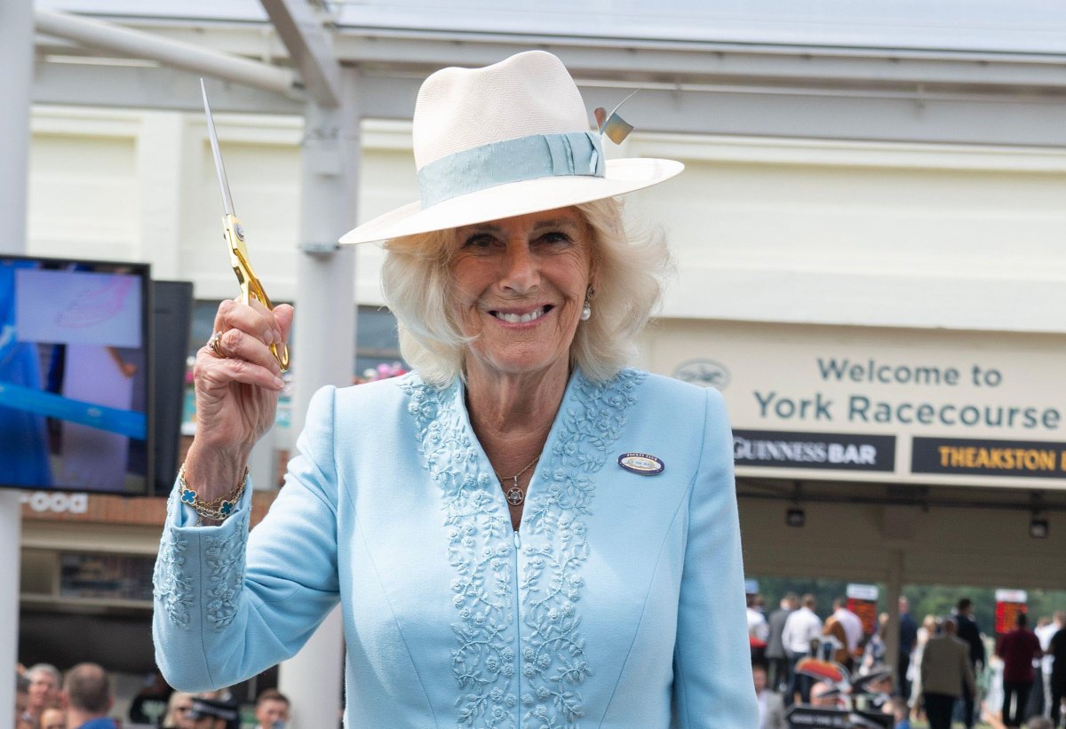Queen Camilla opens the Bustardthorpe Development at York Racecourse on August 24, 2024 (Julian Simmonds/PA Images/Alamy)