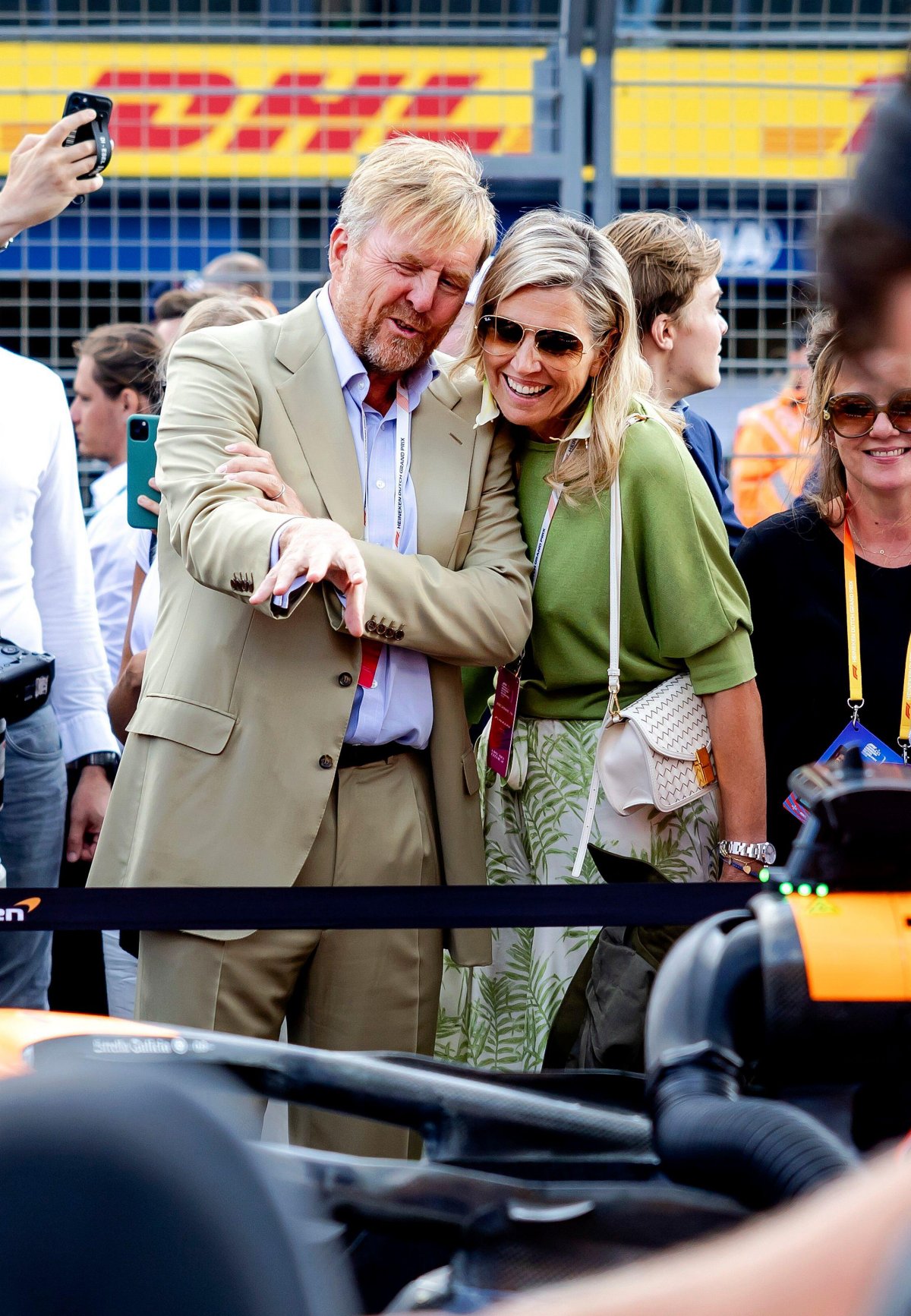 The King and Queen of the Netherlands attend the F1 Grand Prix of the Netherlands at the Circuit of Zandvoort on August 25, 2024 (REMKO DE WAAL/ANP/Alamy)