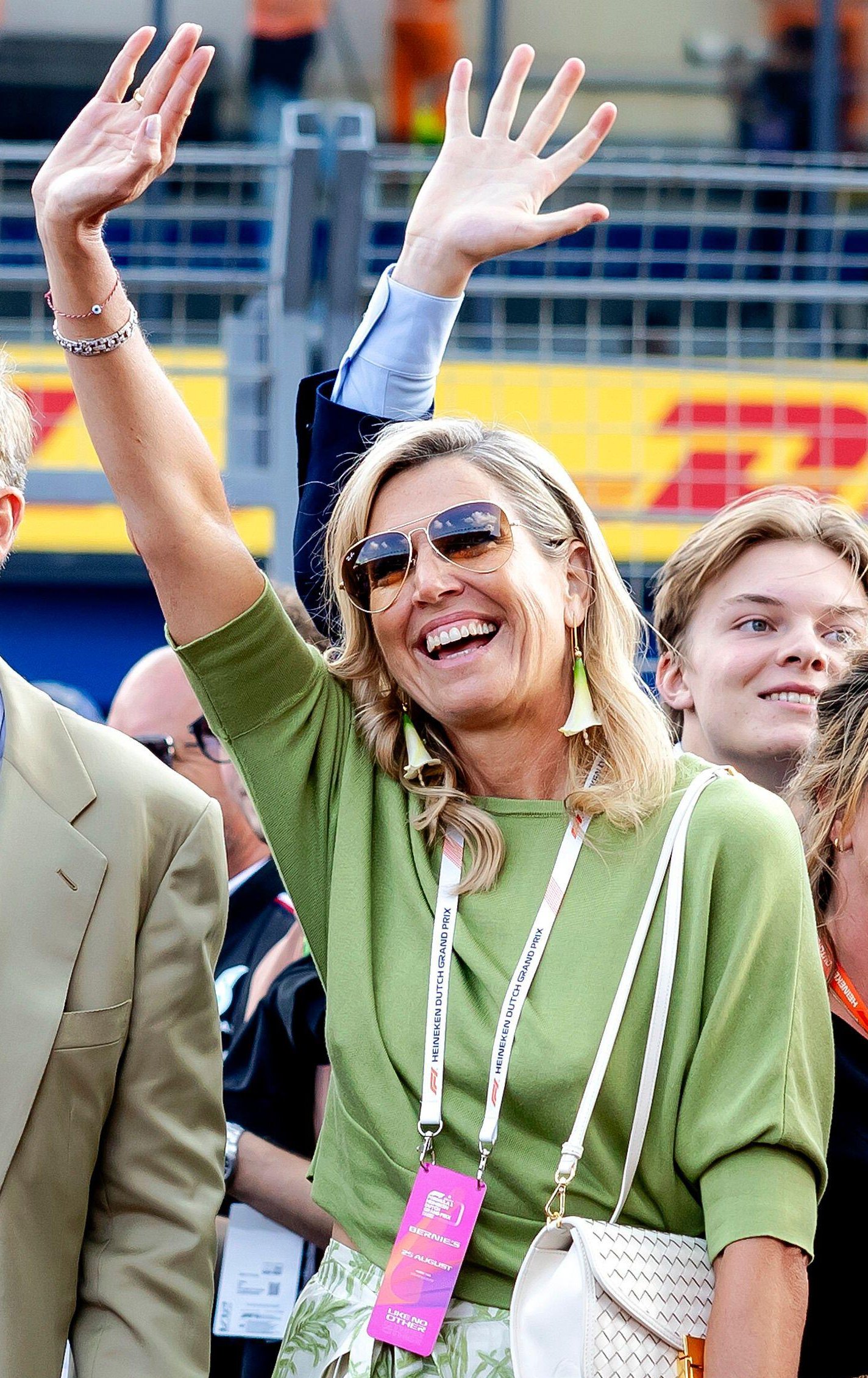 The Queen of the Netherlands attends the F1 Grand Prix of the Netherlands at the Circuit of Zandvoort on August 25, 2024 (REMKO DE WAAL/ANP/Alamy)