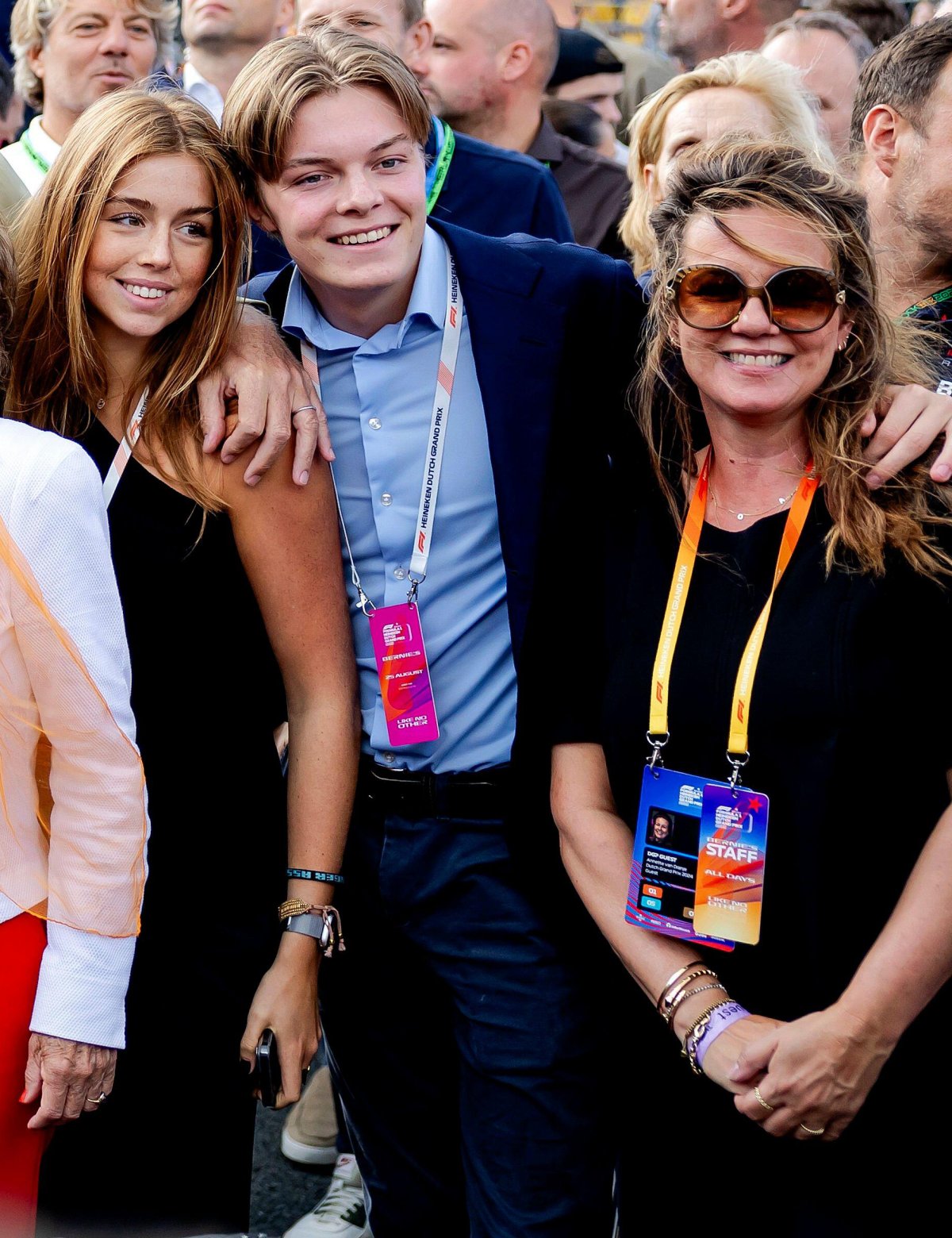 Princess Alexia, Count Claus-Casimir, and Princess Annette attend the F1 Grand Prix of the Netherlands at the Circuit of Zandvoort on August 25, 2024 (REMKO DE WAAL/ANP/Alamy)