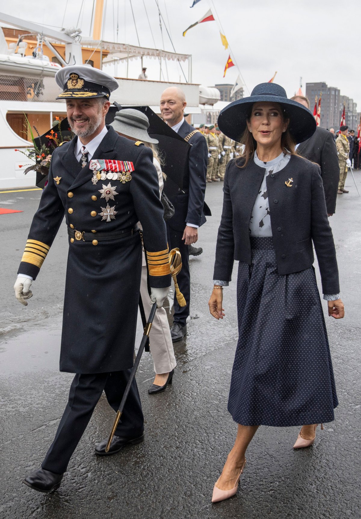 The King and Queen of Denmark visit Velje aboard the Royal Yacht Dannebrog on August 22, 2024 (Bo Amstrup/Ritzau Scanpix/Alamy)